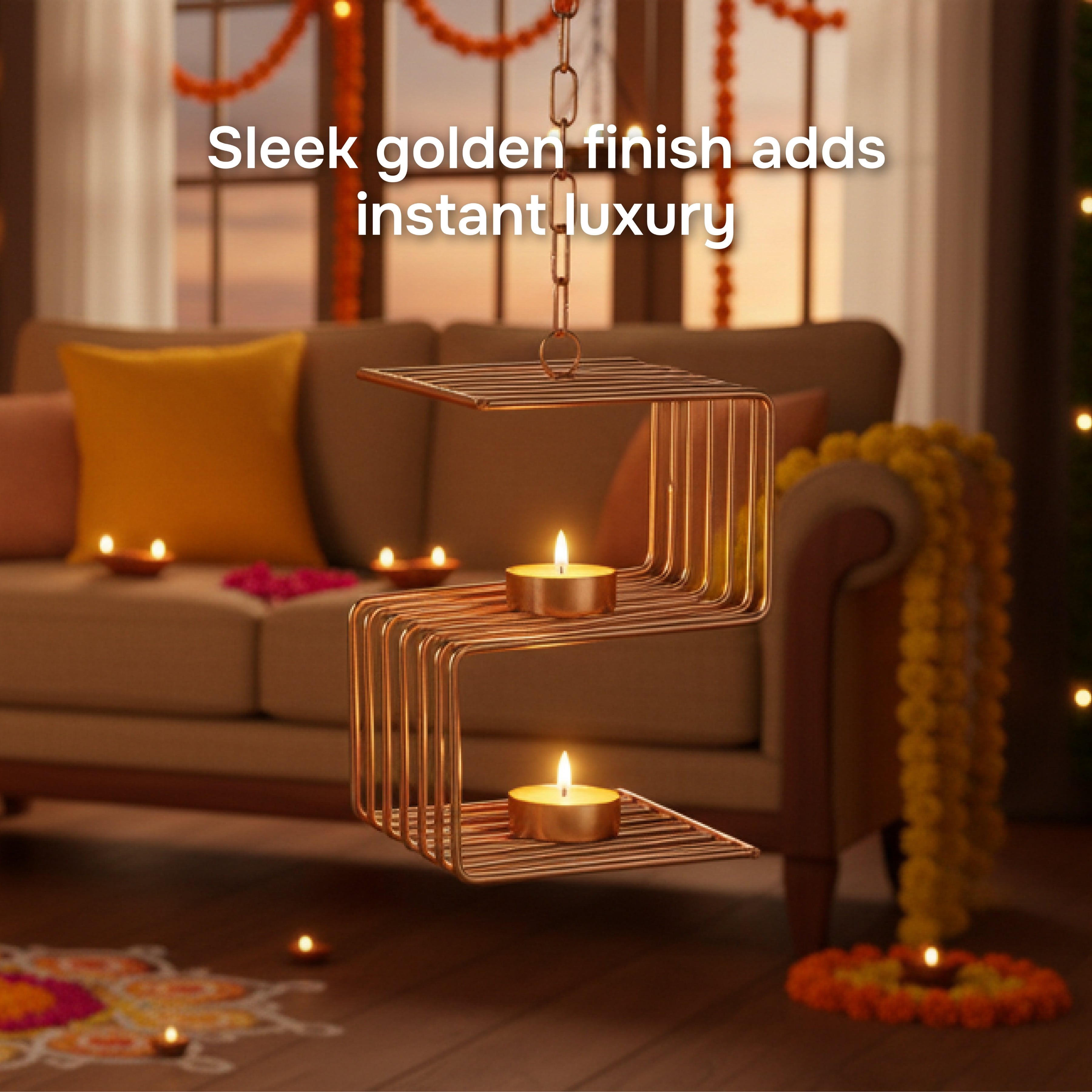 Hanging Swastik Votive Holder