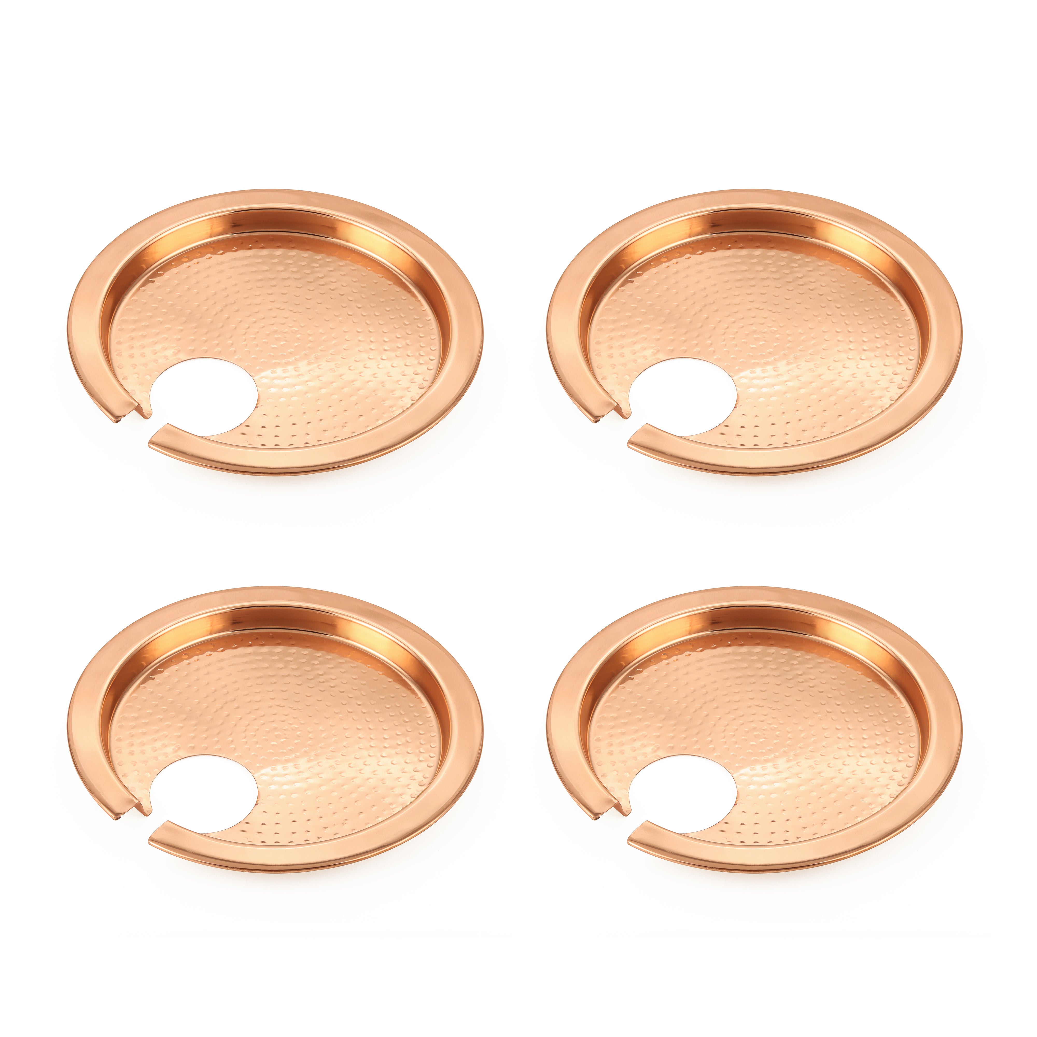 Copper Plated Steel Buffet Plates (Set of 4)