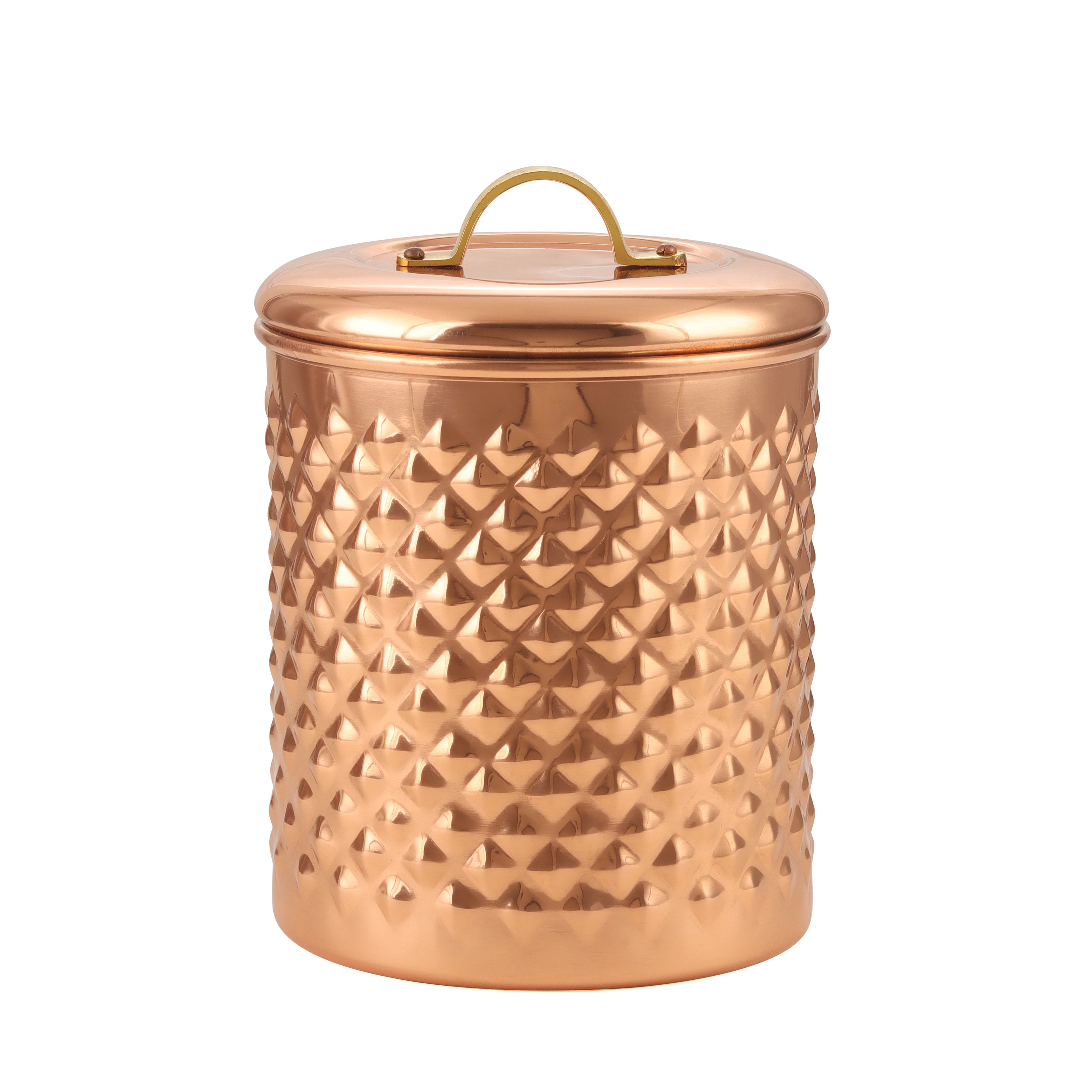 Diamond Embossed Copper Plated Kitchen Canister (Set of 4)