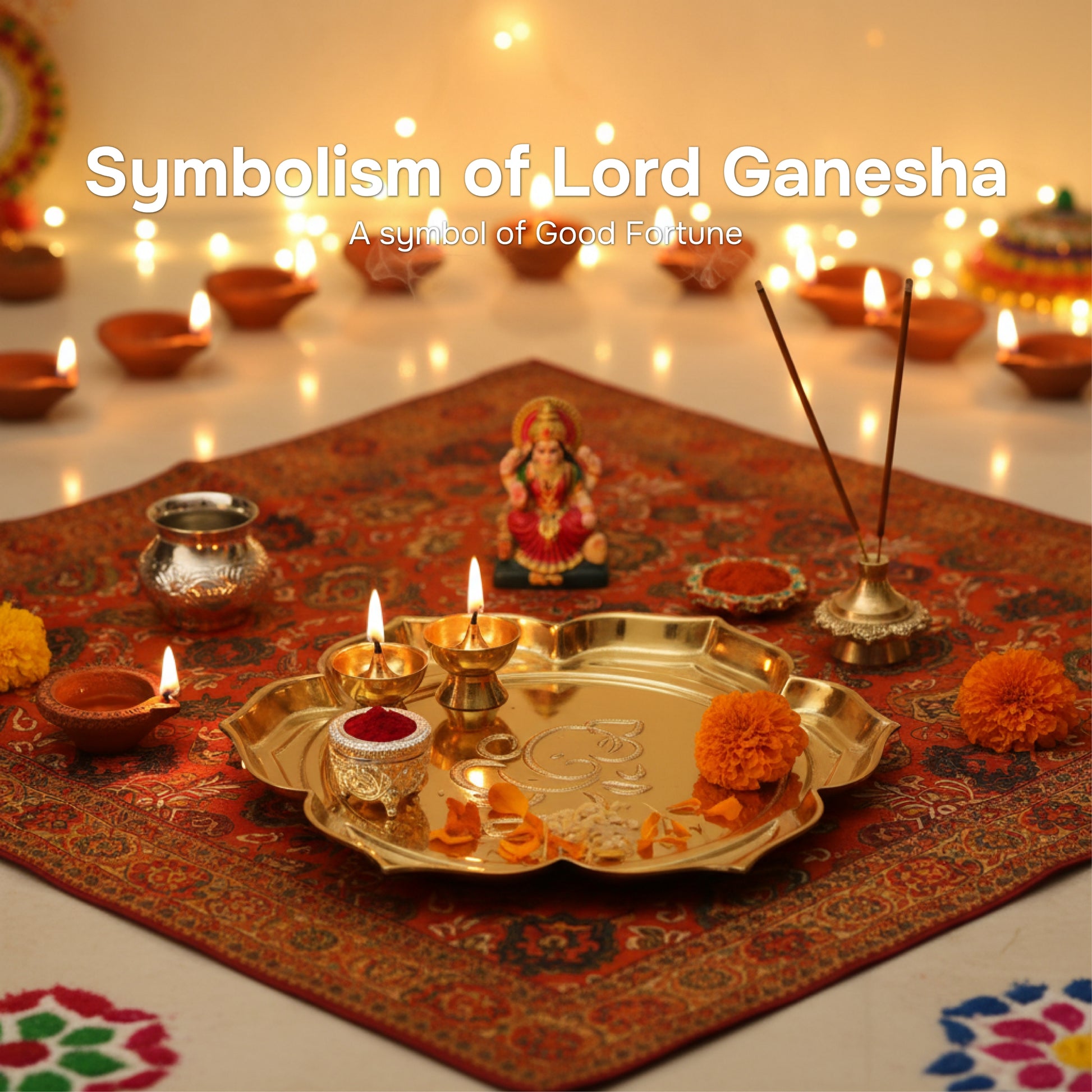 Decorative Ganesh Ji Urli and pooja Thali