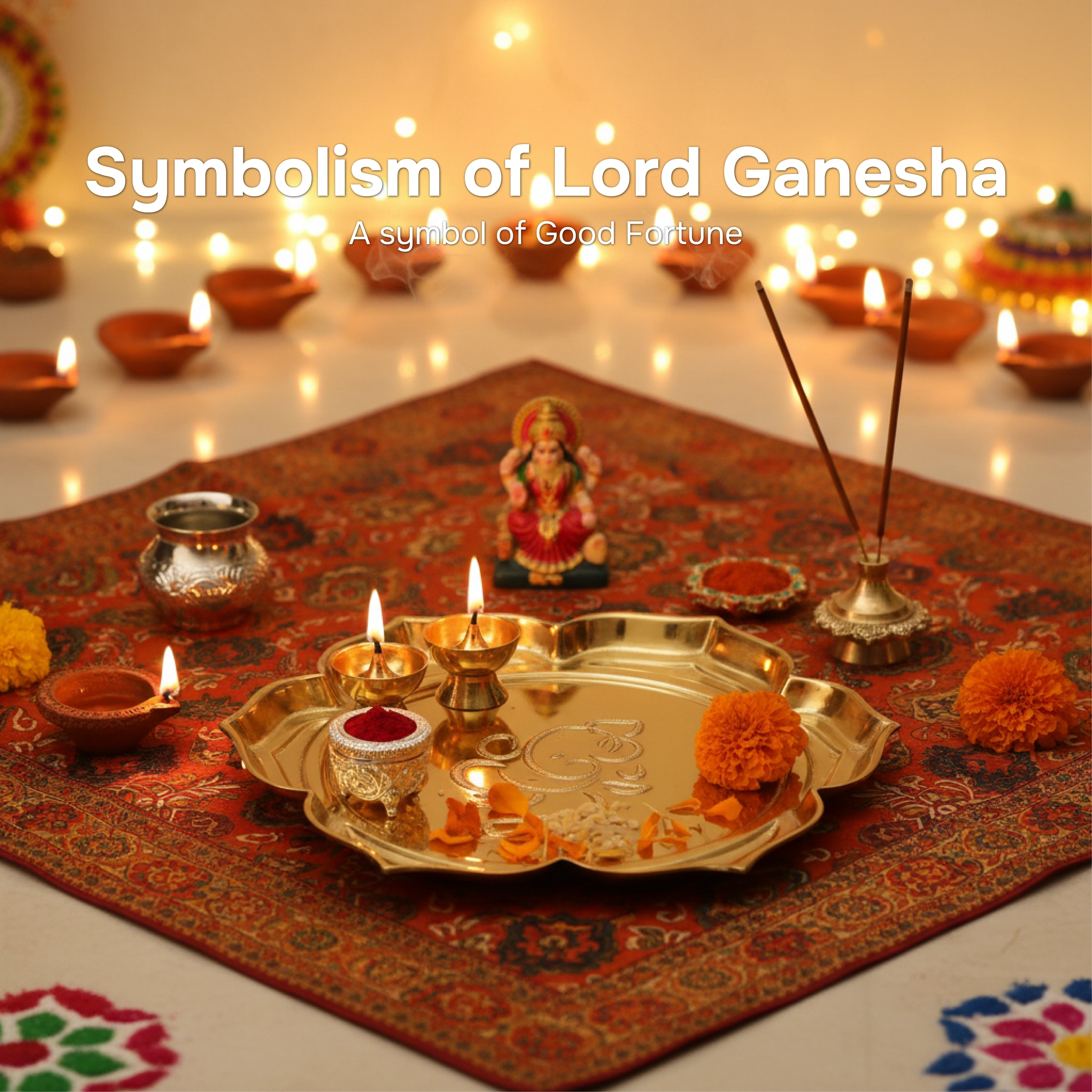 Decorative Ganesh Ji Urli and pooja Thali