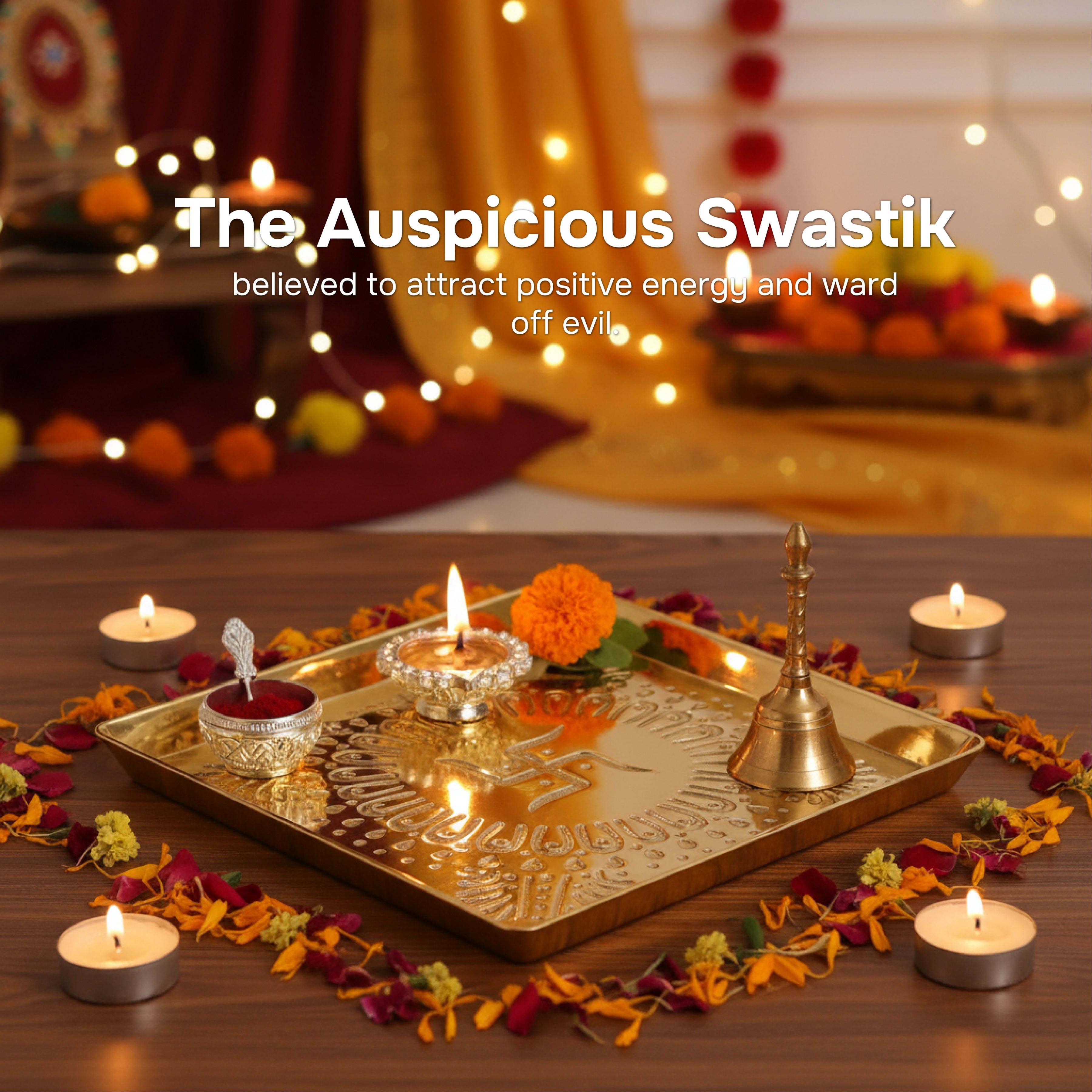 Swastik Aluminium Urli and Puja Thali