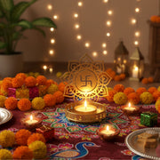 swastik candle stand - set of 3