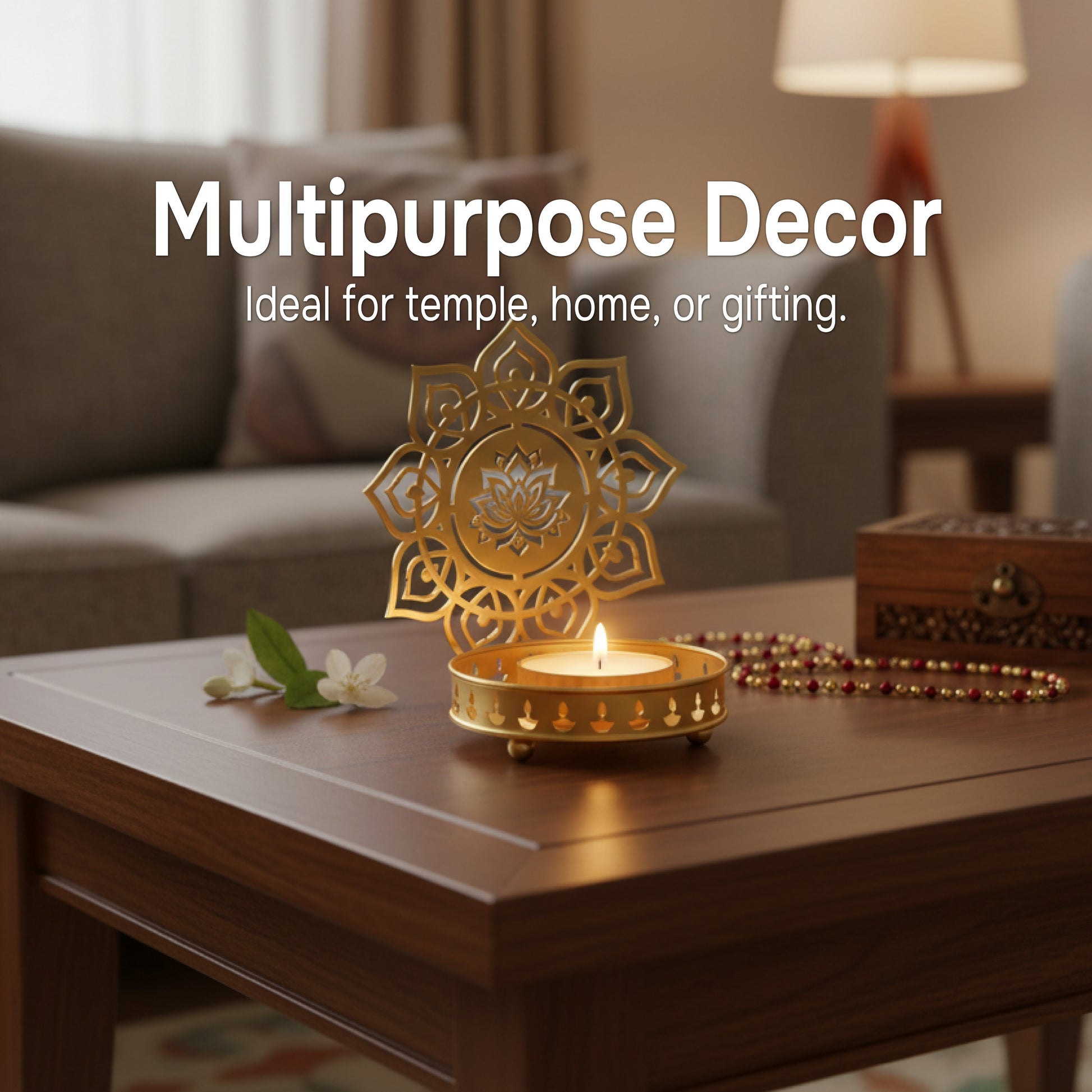 Metal Tree of Life Tealight Candle Stand