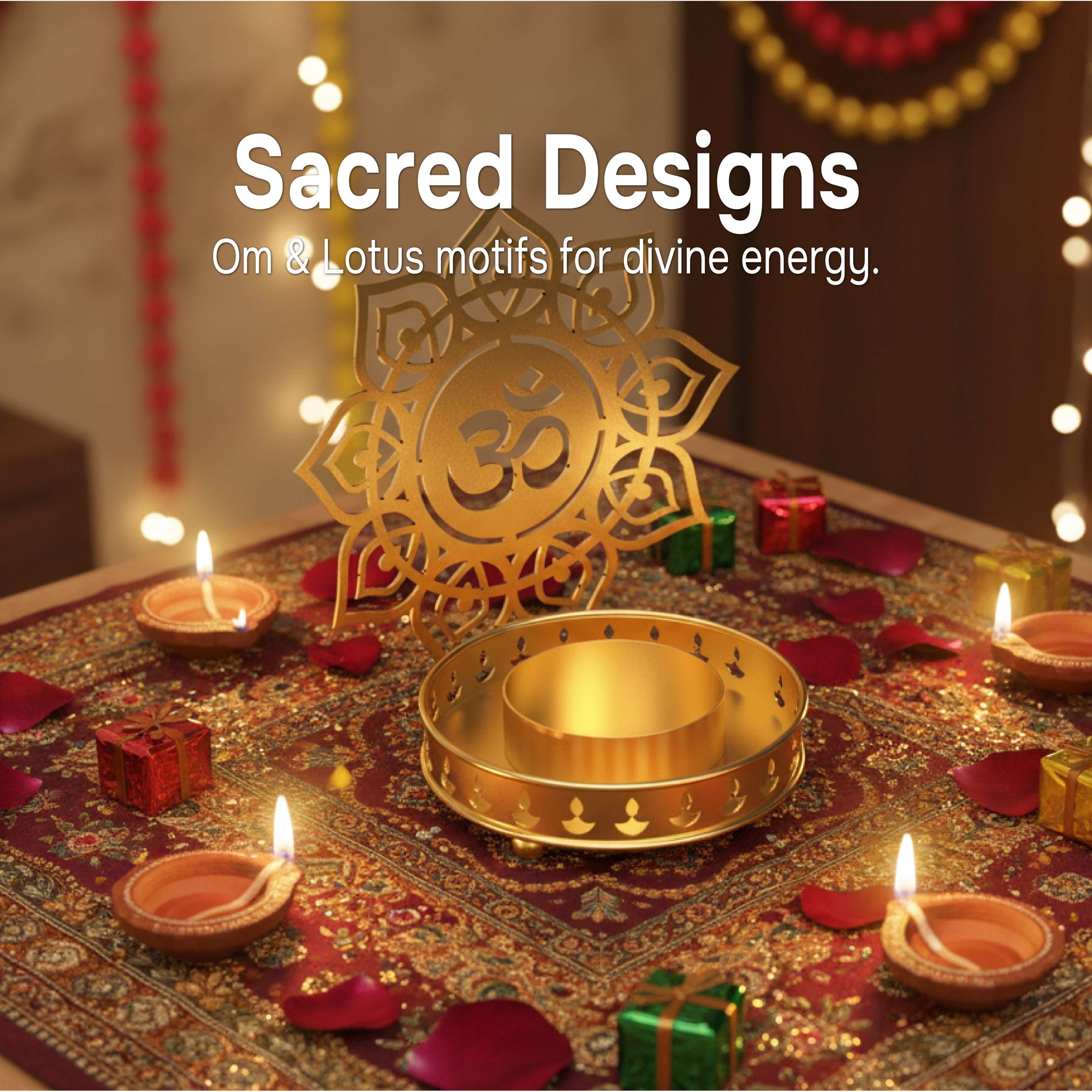 Om Tealight Candle Stand