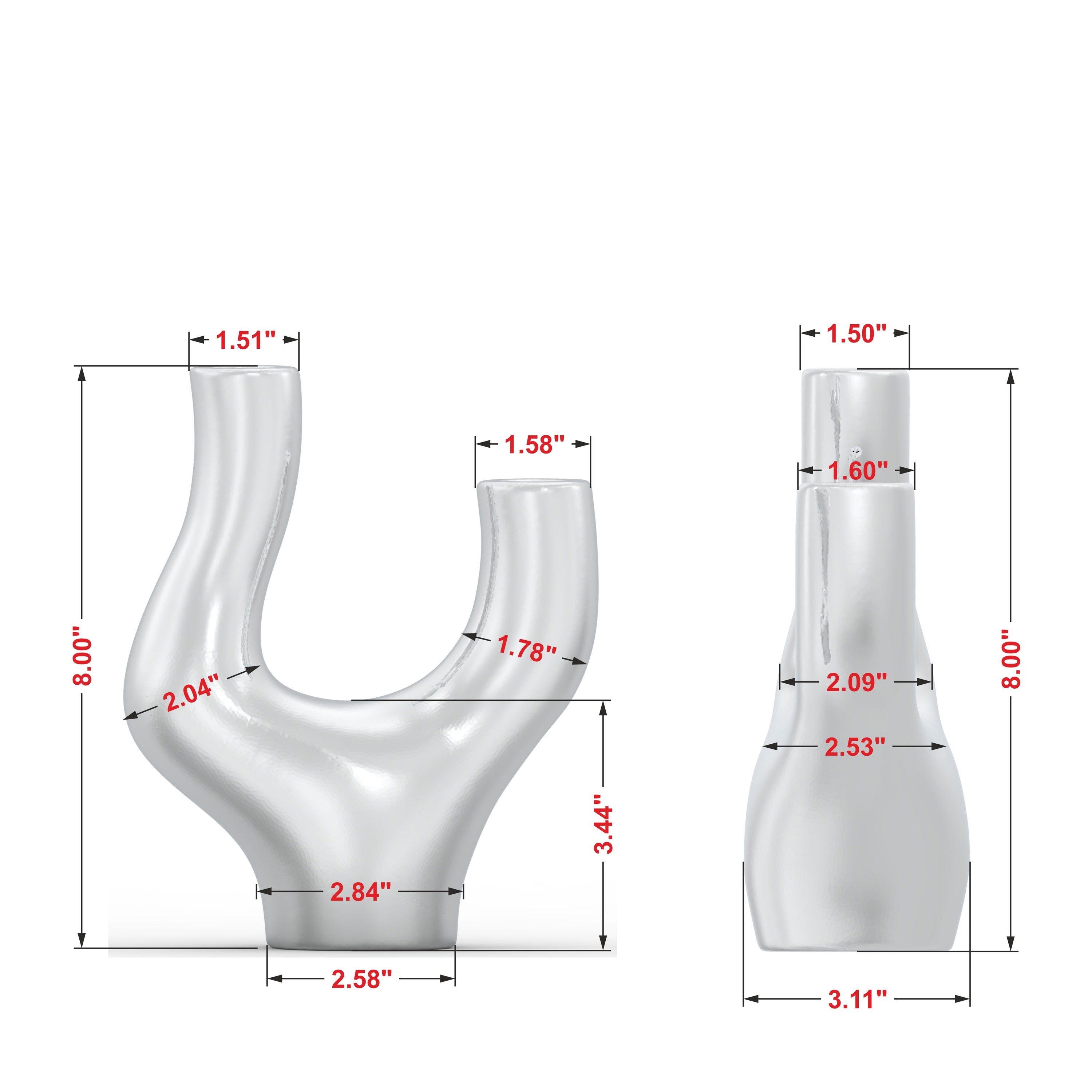 Leafless Aluminium Candle Stand ‚ Minimalist Metal Holder