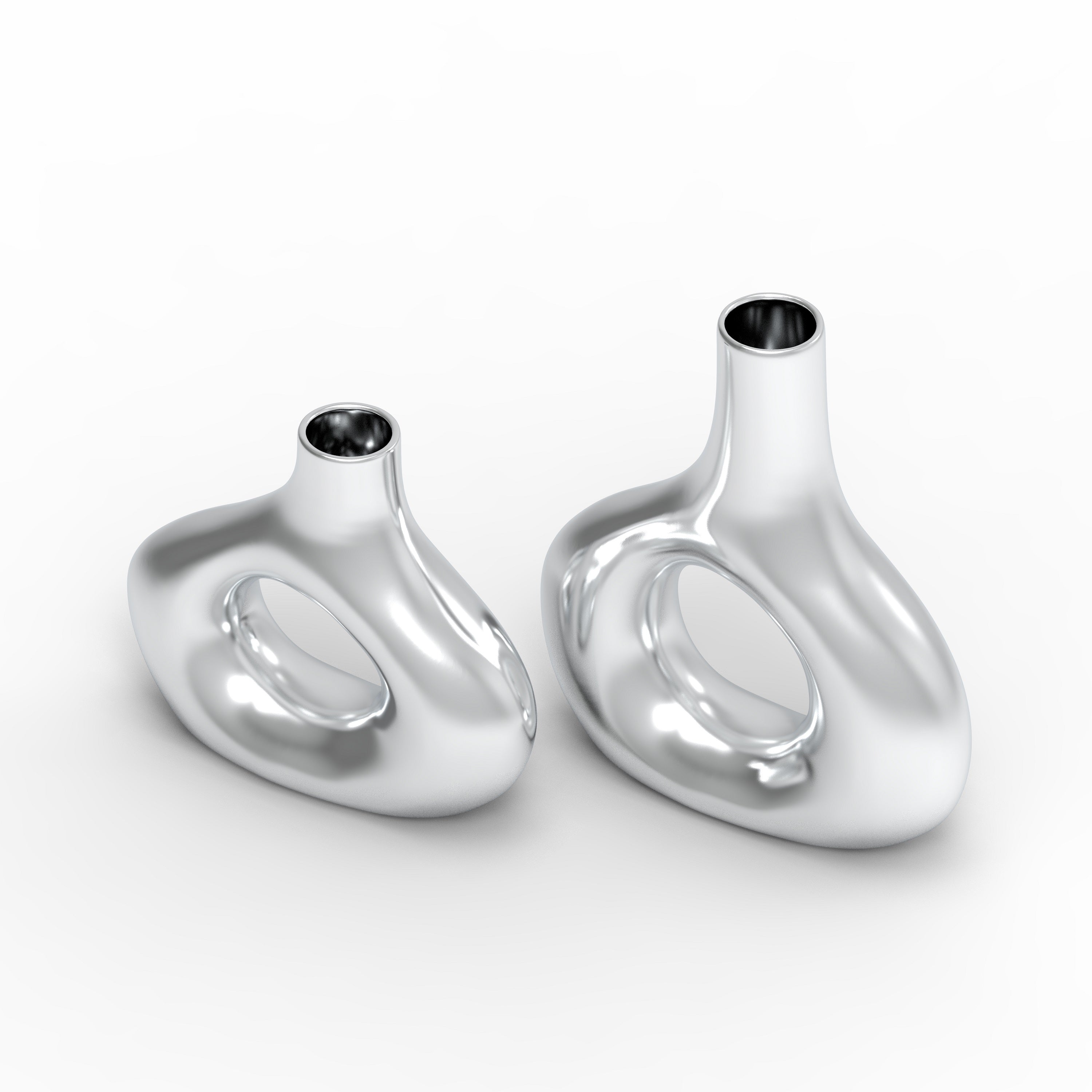 Ellipse Horizon Aluminium Flower Vase