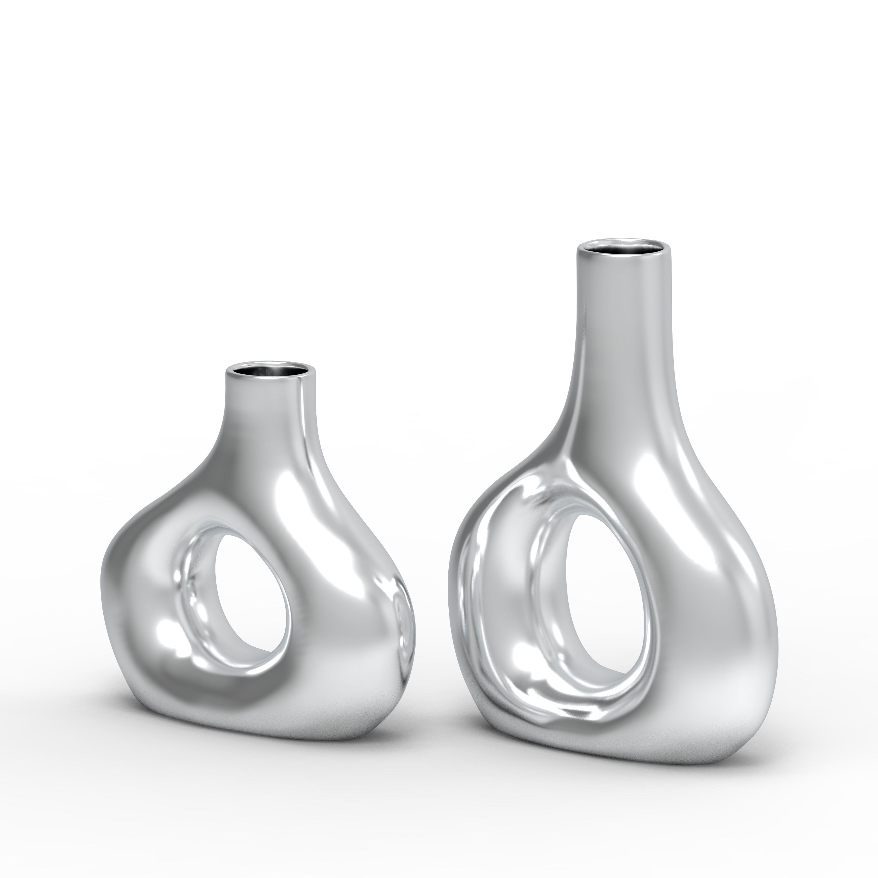 Ellipse Horizon Aluminium Flower Vase