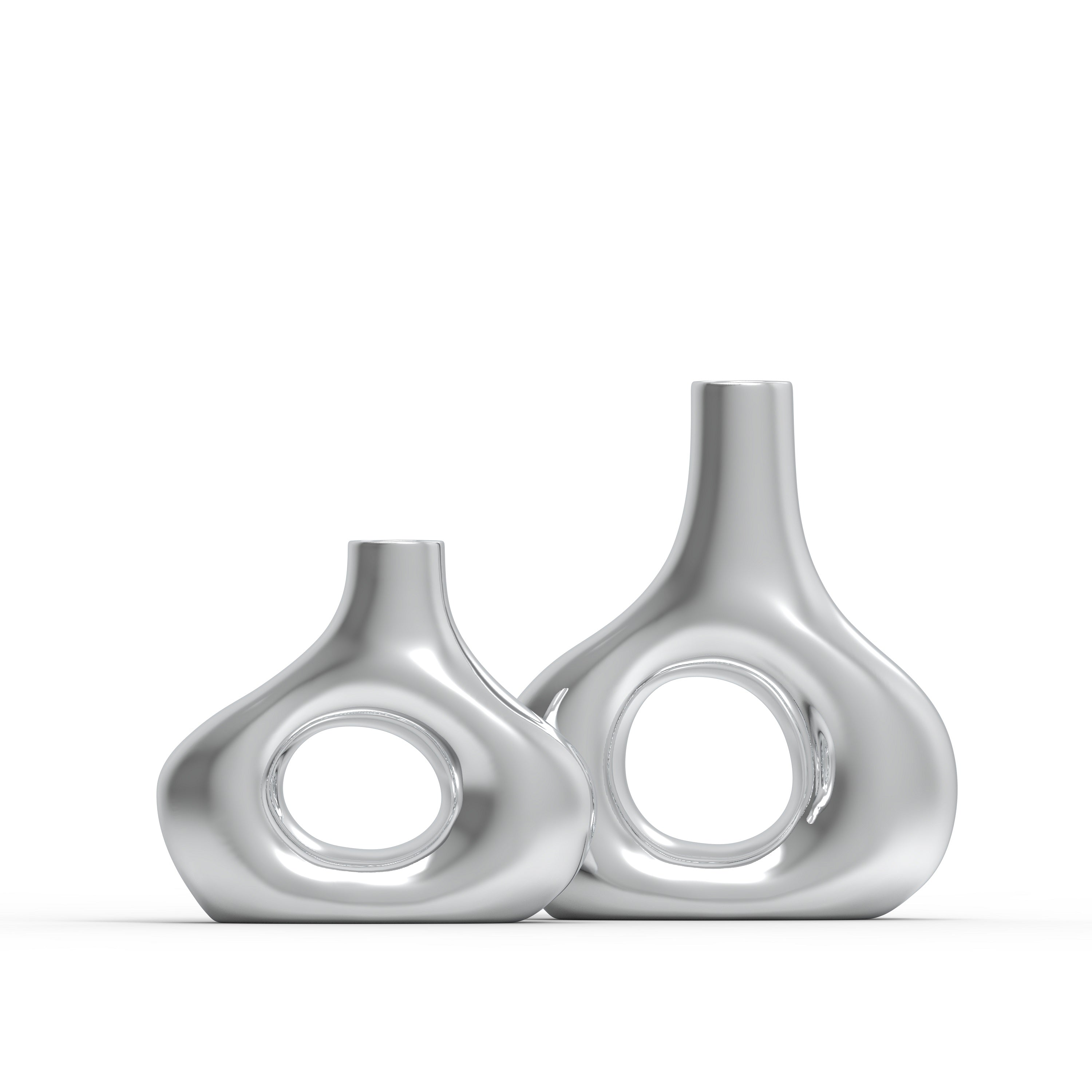 Ellipse Horizon Aluminium Flower Vase