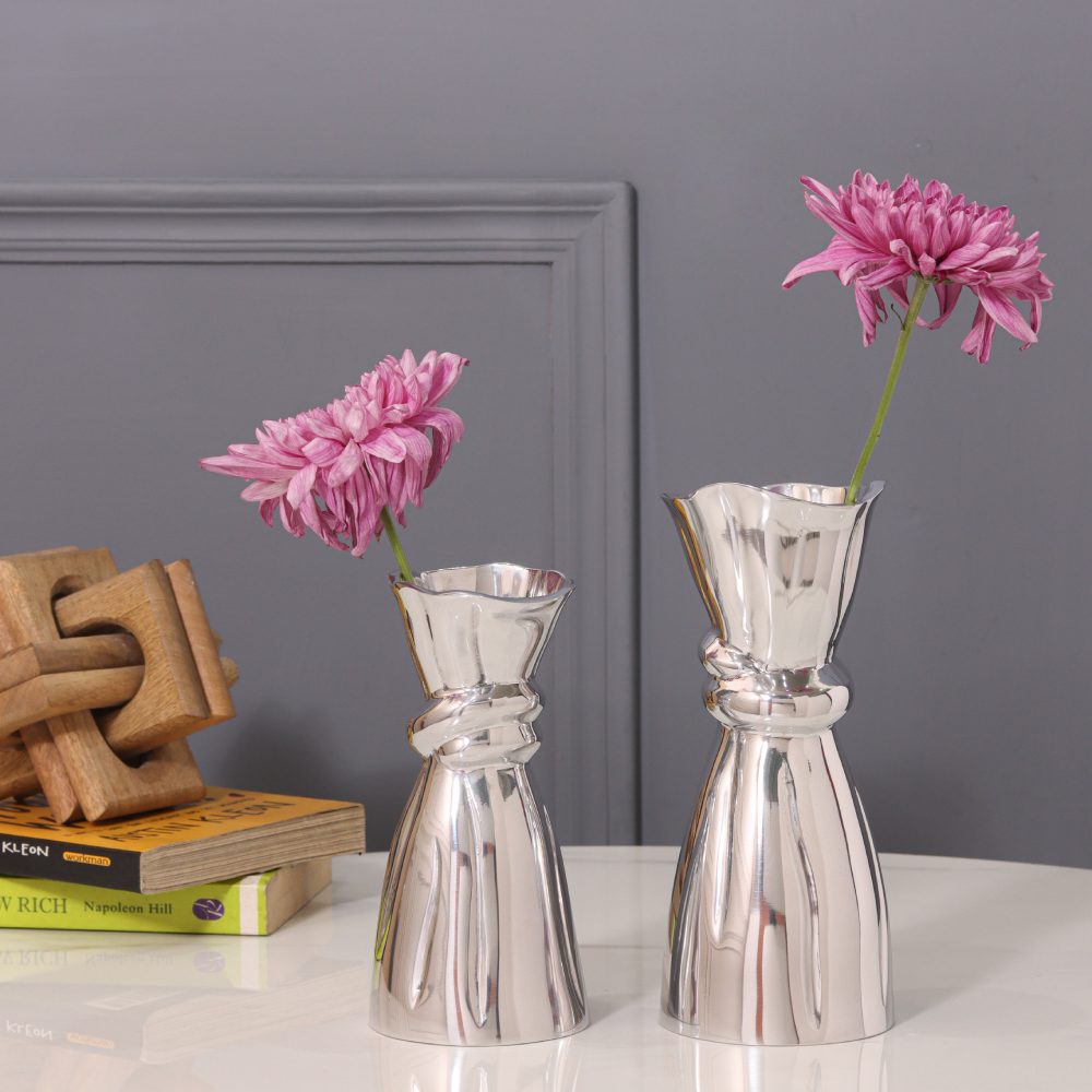 Aluminium Elegant Napkin Ring Vase Set of 2 Flower Vase