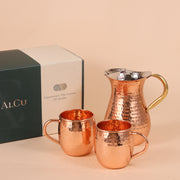 Steel Water Pitcher with Copper Mule Mug