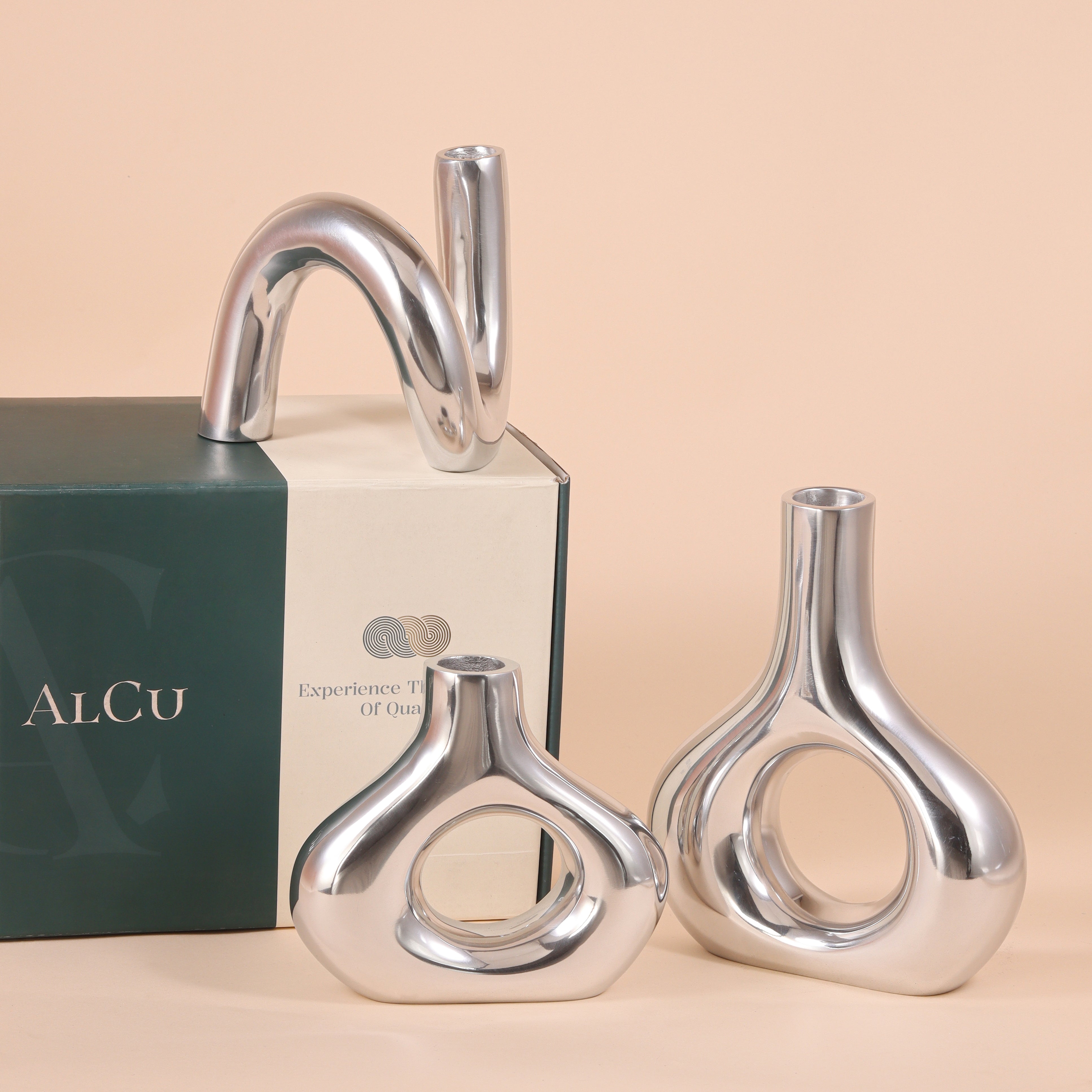 Aluminium Flower Vase Set of 2