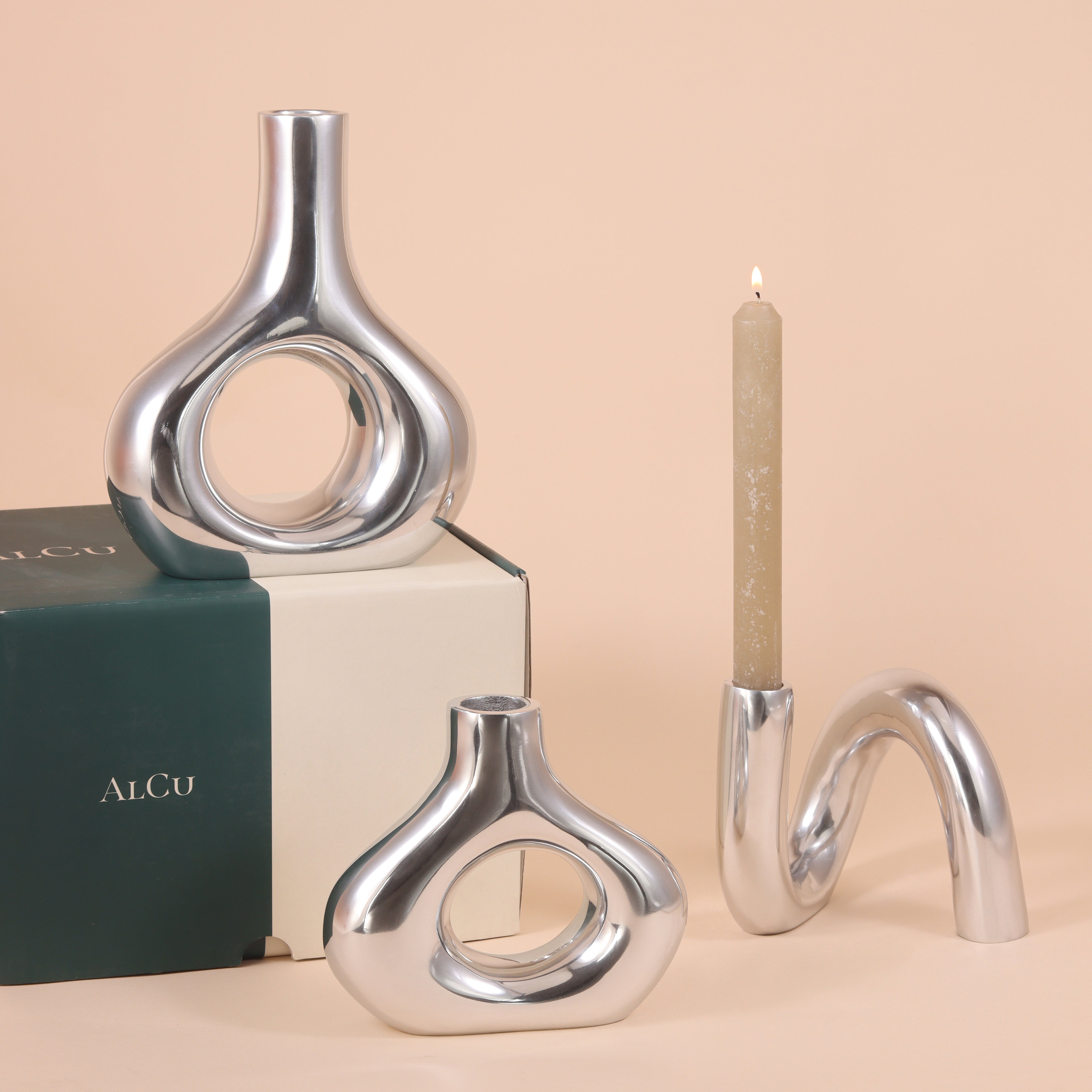 Metal Flower Vase Set of 2