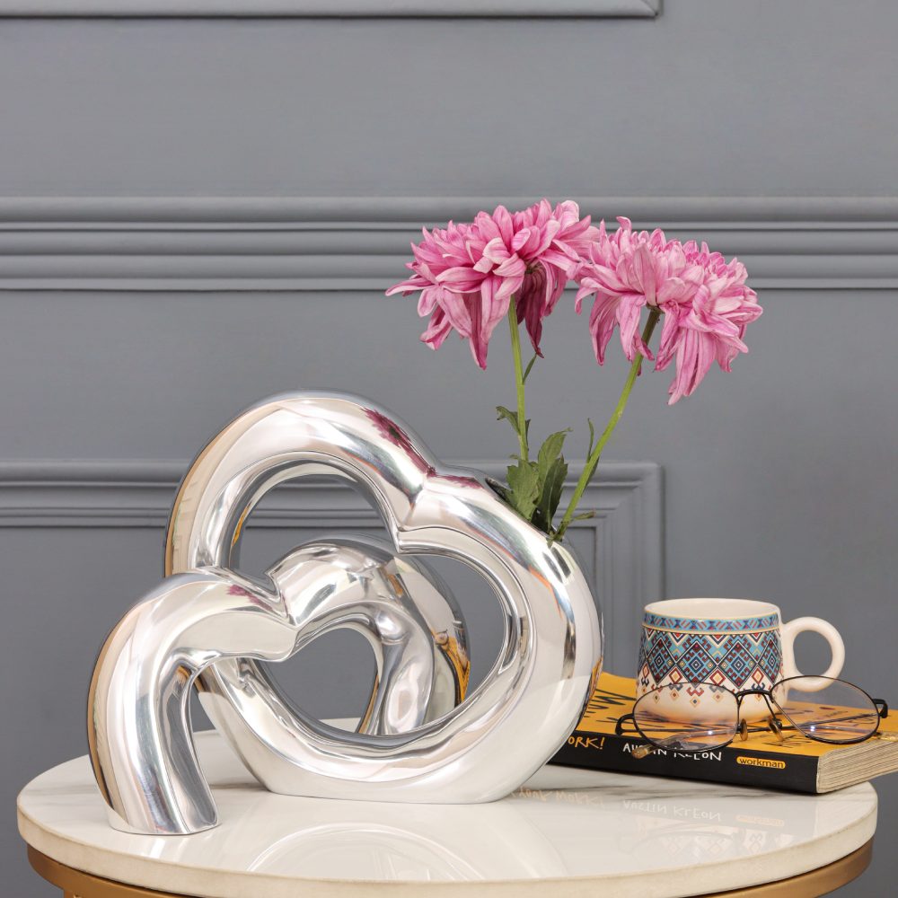 Aluminium Luna Love Pair Elegant Decorative Flower Vase