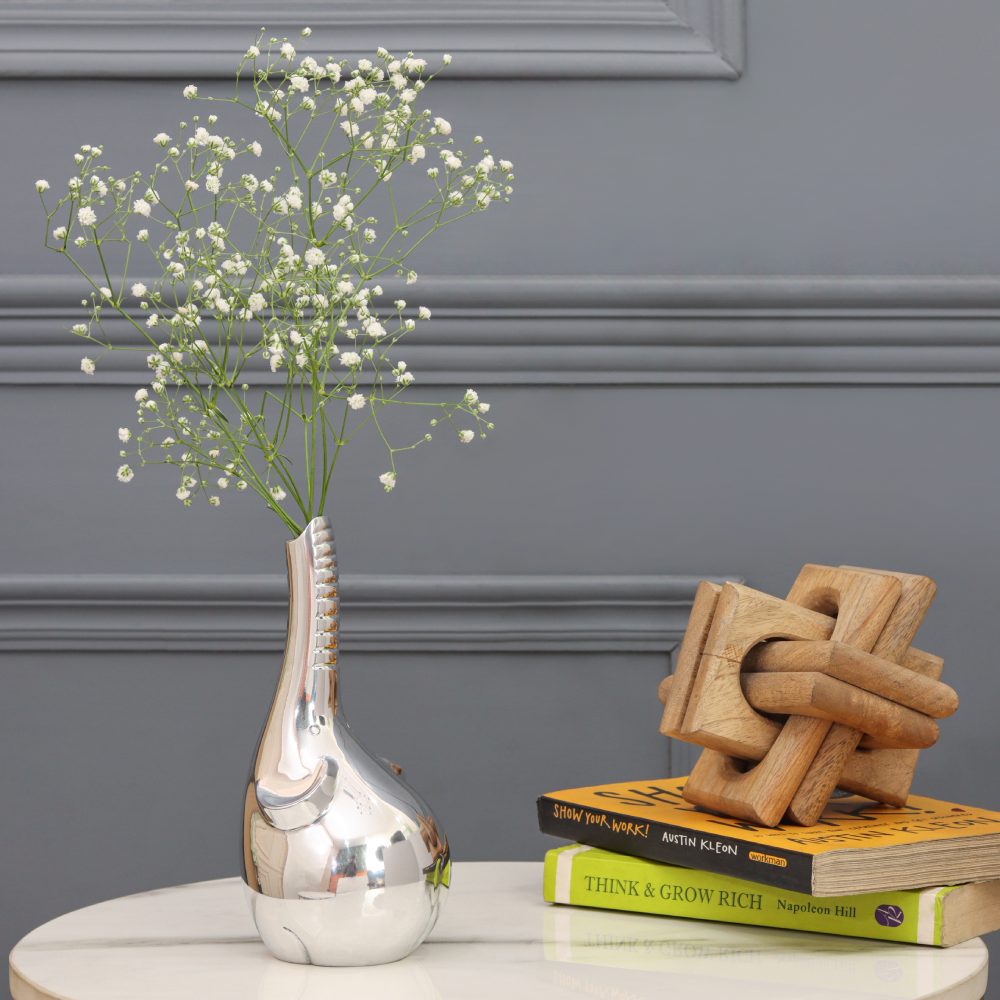 Stylish Aluminium Trunk Trove Flower Vase