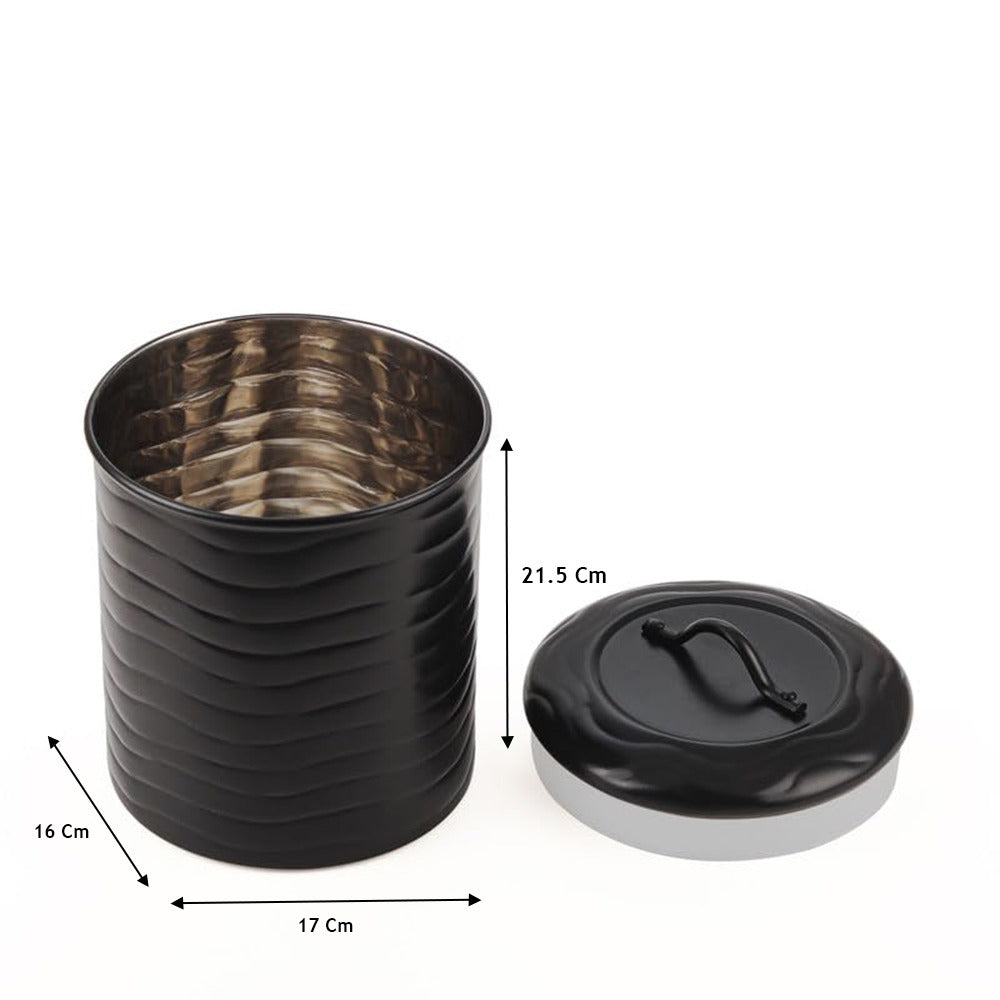 Matt Black Powder Coating Steel Kitchen Canister (Set of 4)