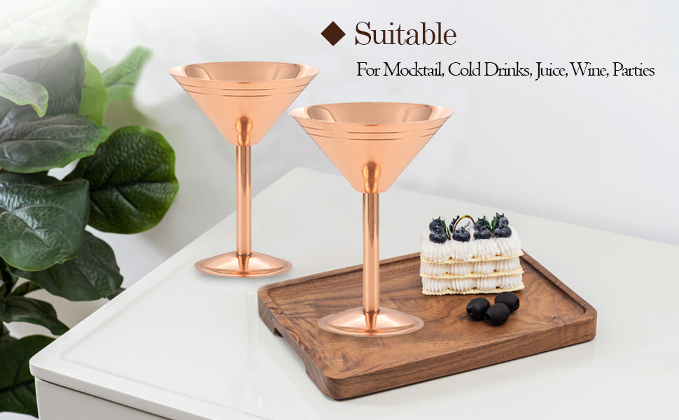 ALCU Copper Plated Steel Martini Glasses: A Blend of Elegance and Durability