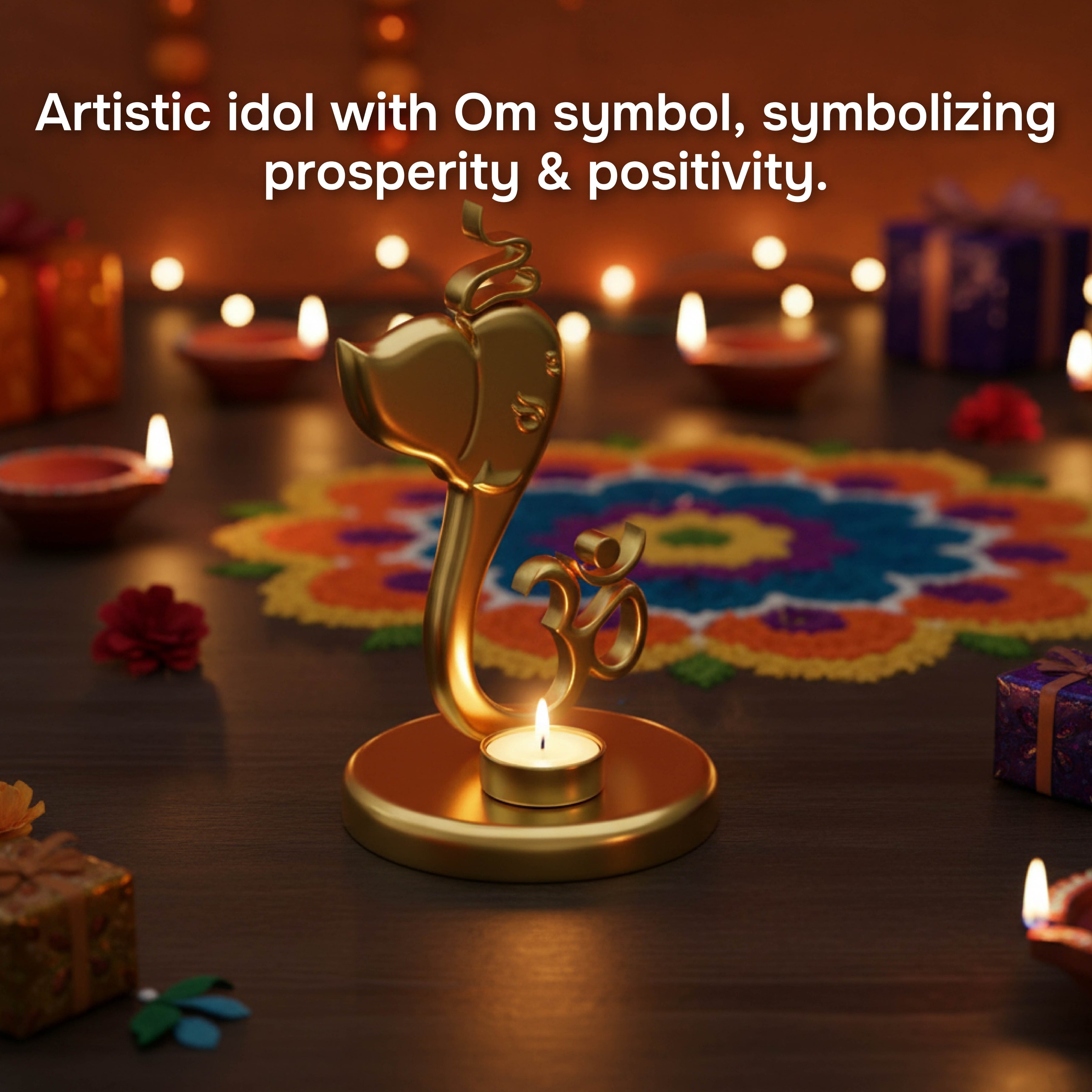 Ganesh Ji Aluminium Candle Holder