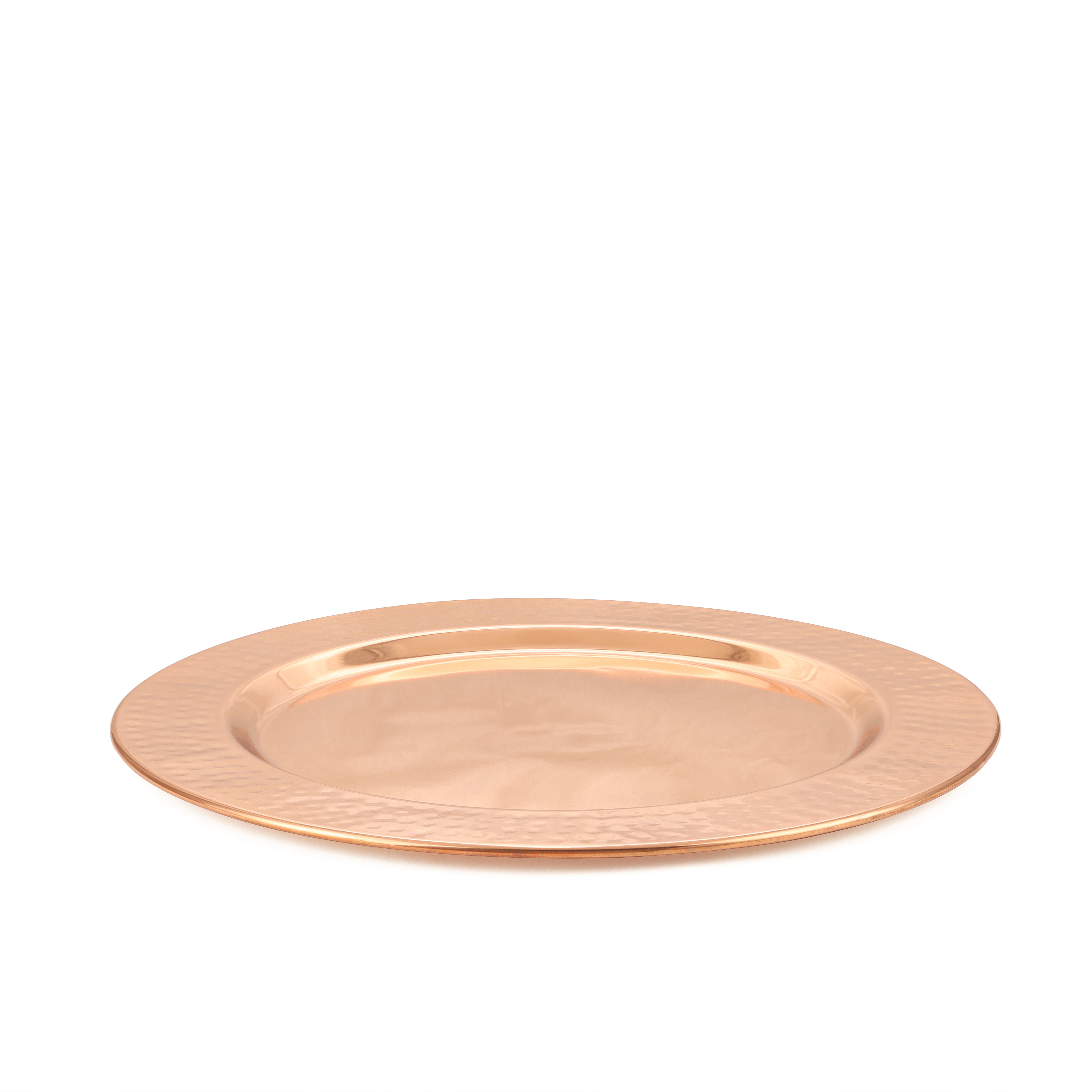 Charger Copper Platting Steel Plate Set of 4 for Dining & Table Decoration Serving Tray, Tableware and Dinnerware Plates