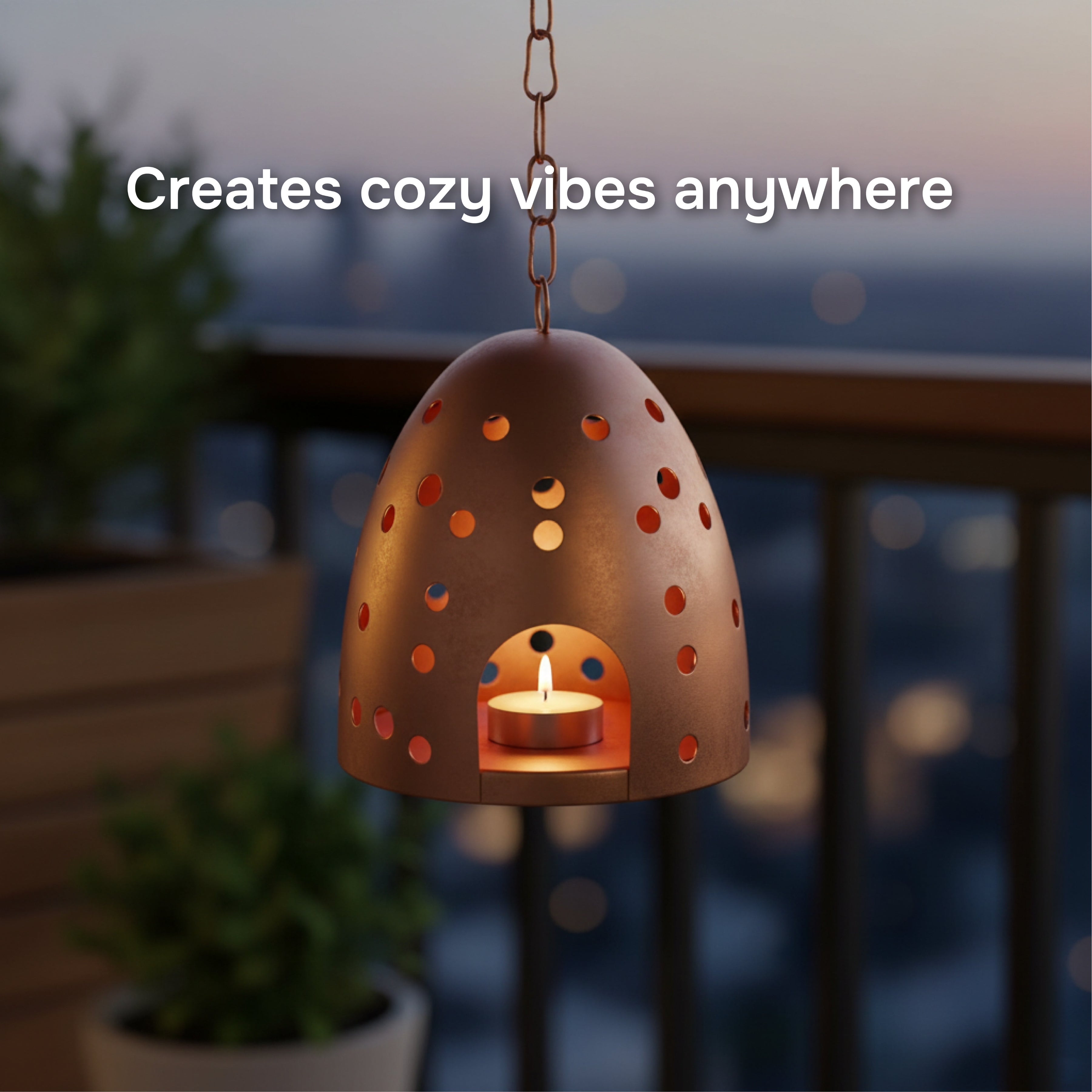 Hanging Enclosed Cave Votive Holder
