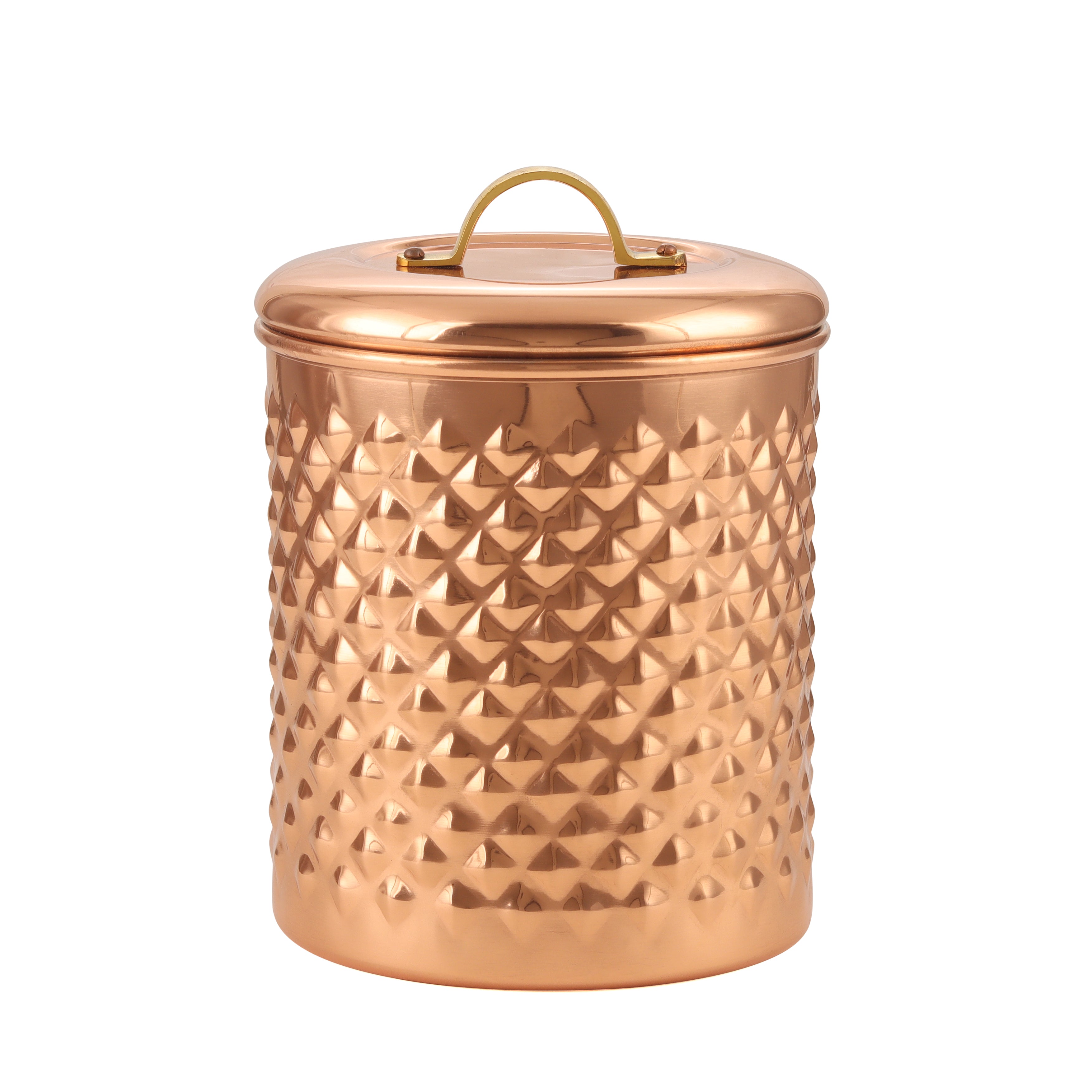 Diamond Emobosed Kitchen Storage Canister Platting of Copper Set Includes Large, Medium, Small & Extra Small Sizes | Kitchen Organiser & Condiment storage (Set of 4)