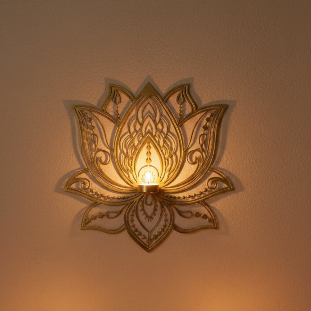 Wall Hanging Lotus with candle Stand