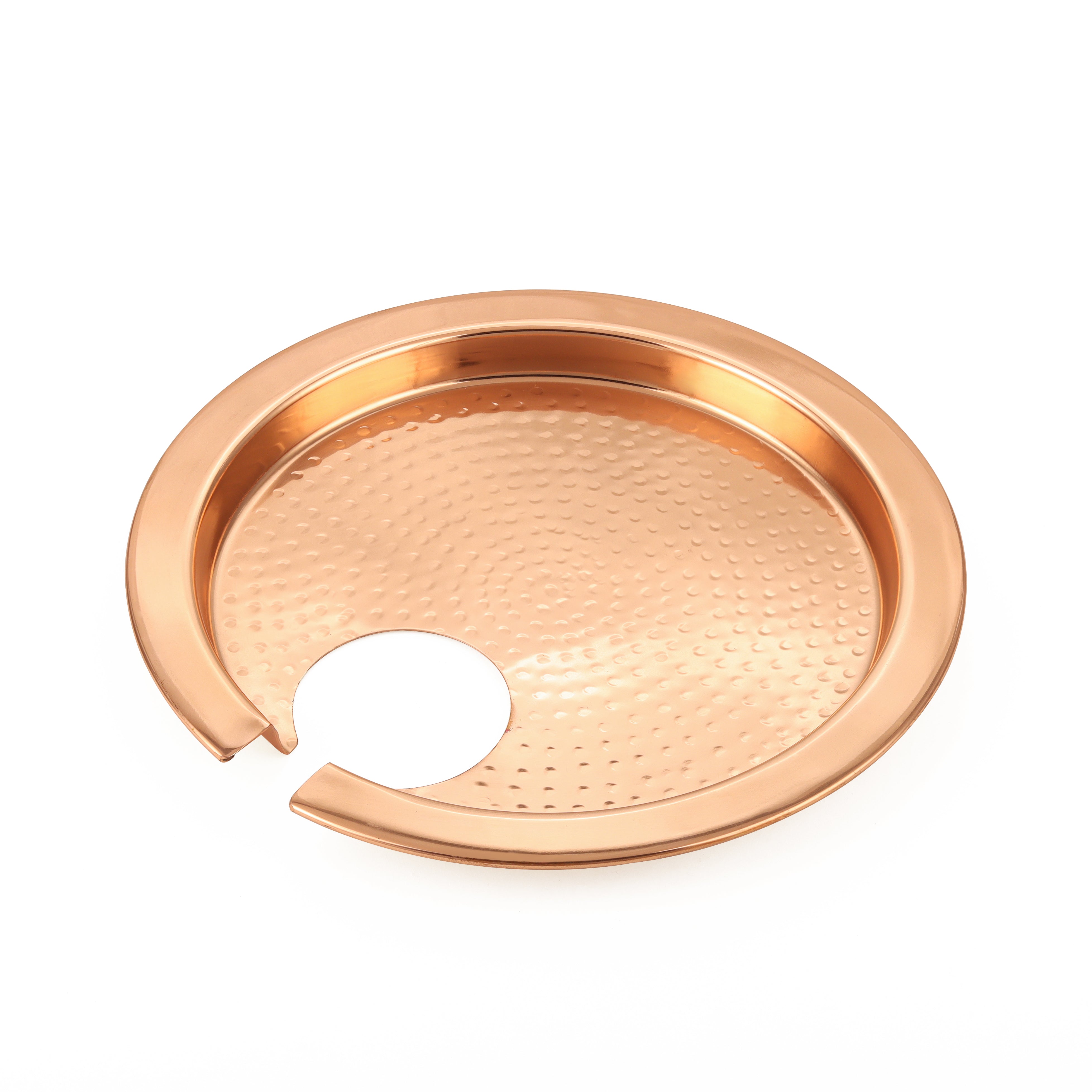 ALCU Copper Plated Steel Buffet Plate | Breakfast, Lunch & Dinner Plates with Copper Polish Round Plates (Set of 4)