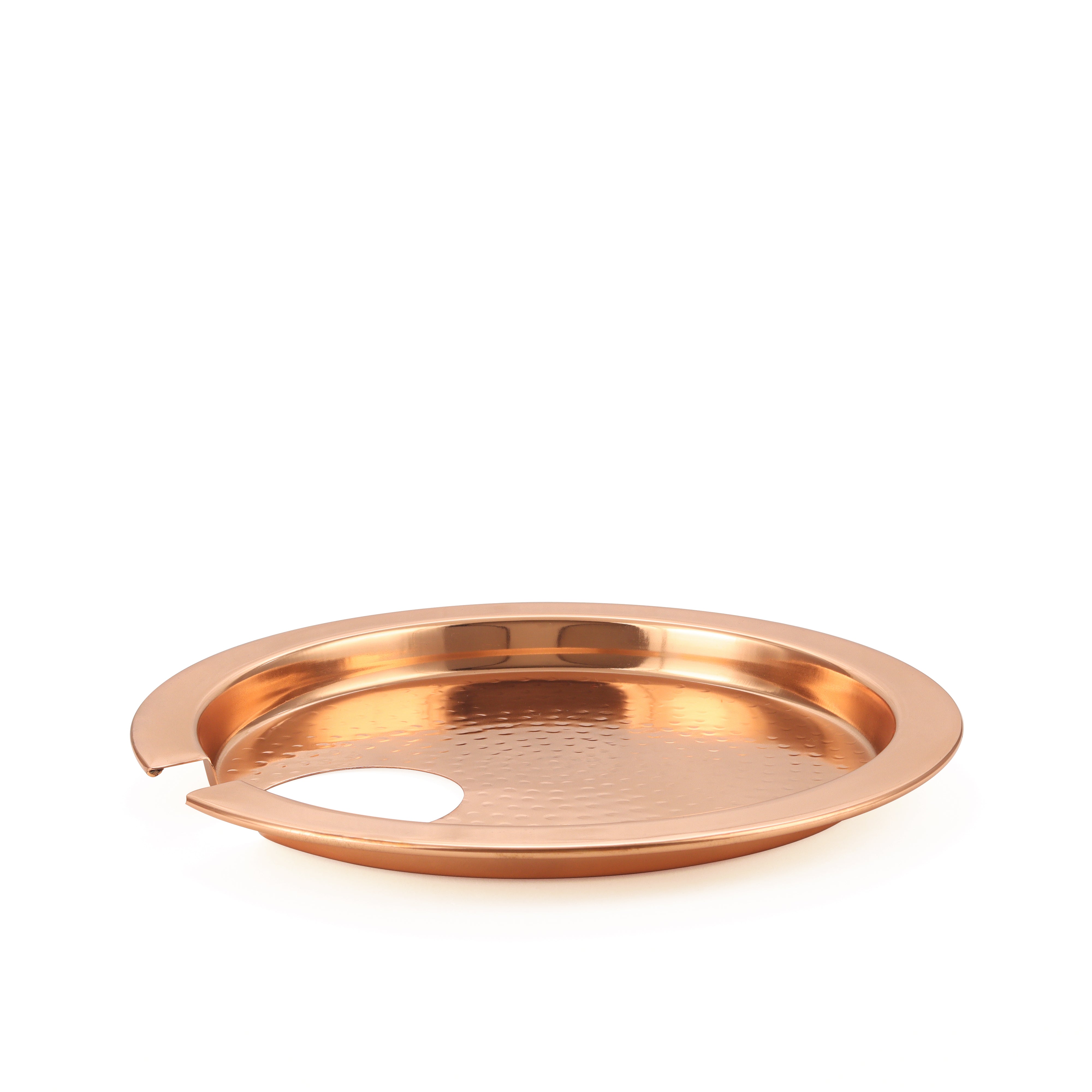 ALCU Copper Plated Steel Buffet Plate | Breakfast, Lunch & Dinner Plates with Copper Polish Round Plates (Set of 4)