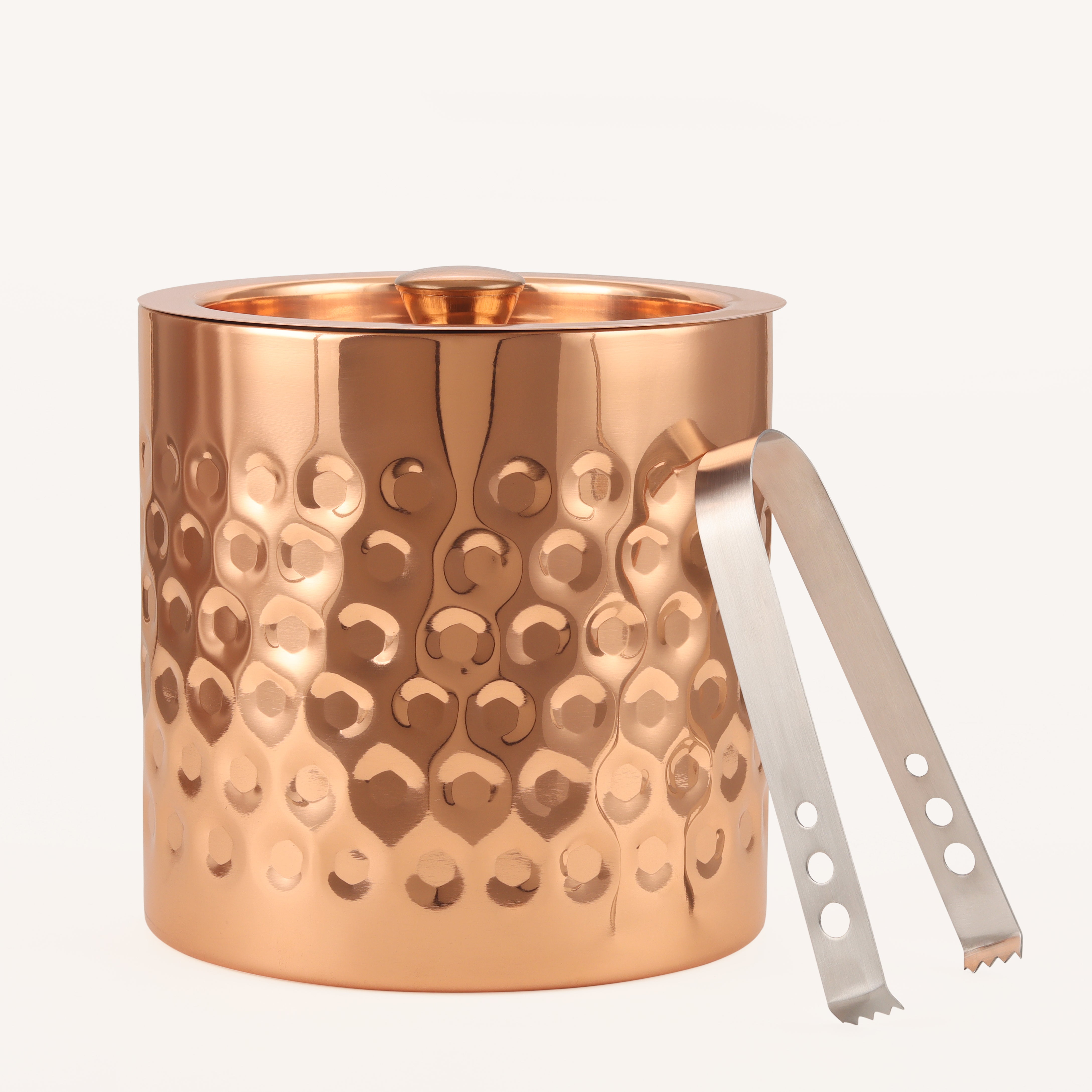 Copper Plated Champagne Cooler Bucket with Steel Knob