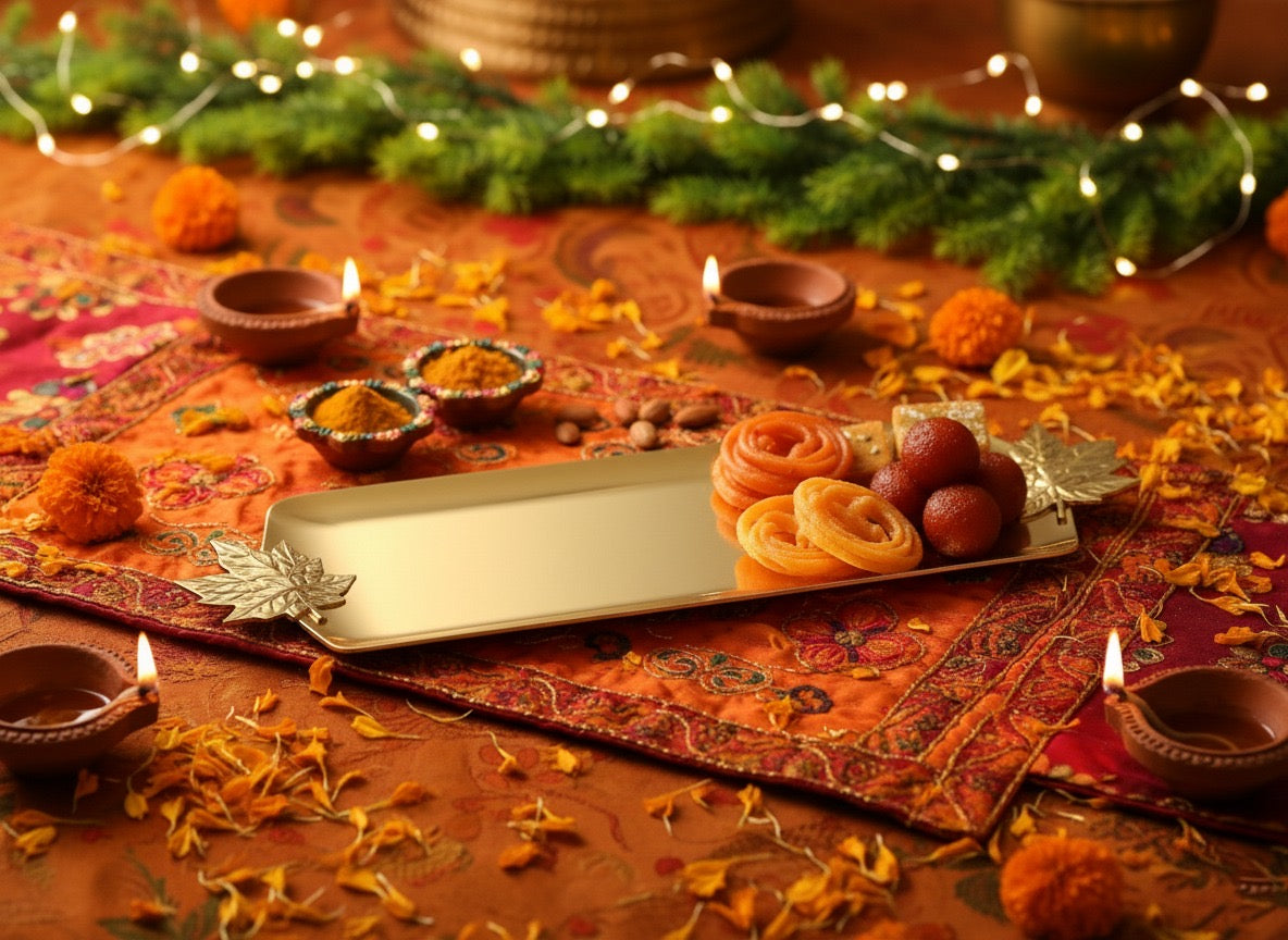 Aluminium Tray with Leaf Handles