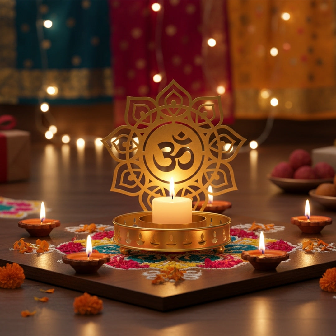 Om Tealight Candle Stand