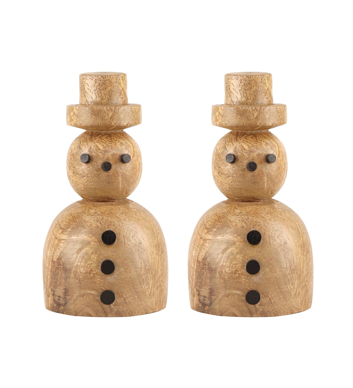 Christmas Wooden Snowman Artifact S/2