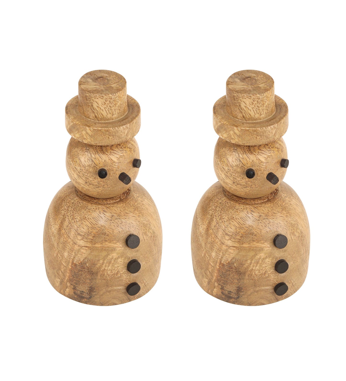 Christmas Wooden Snowman Artifact S/2