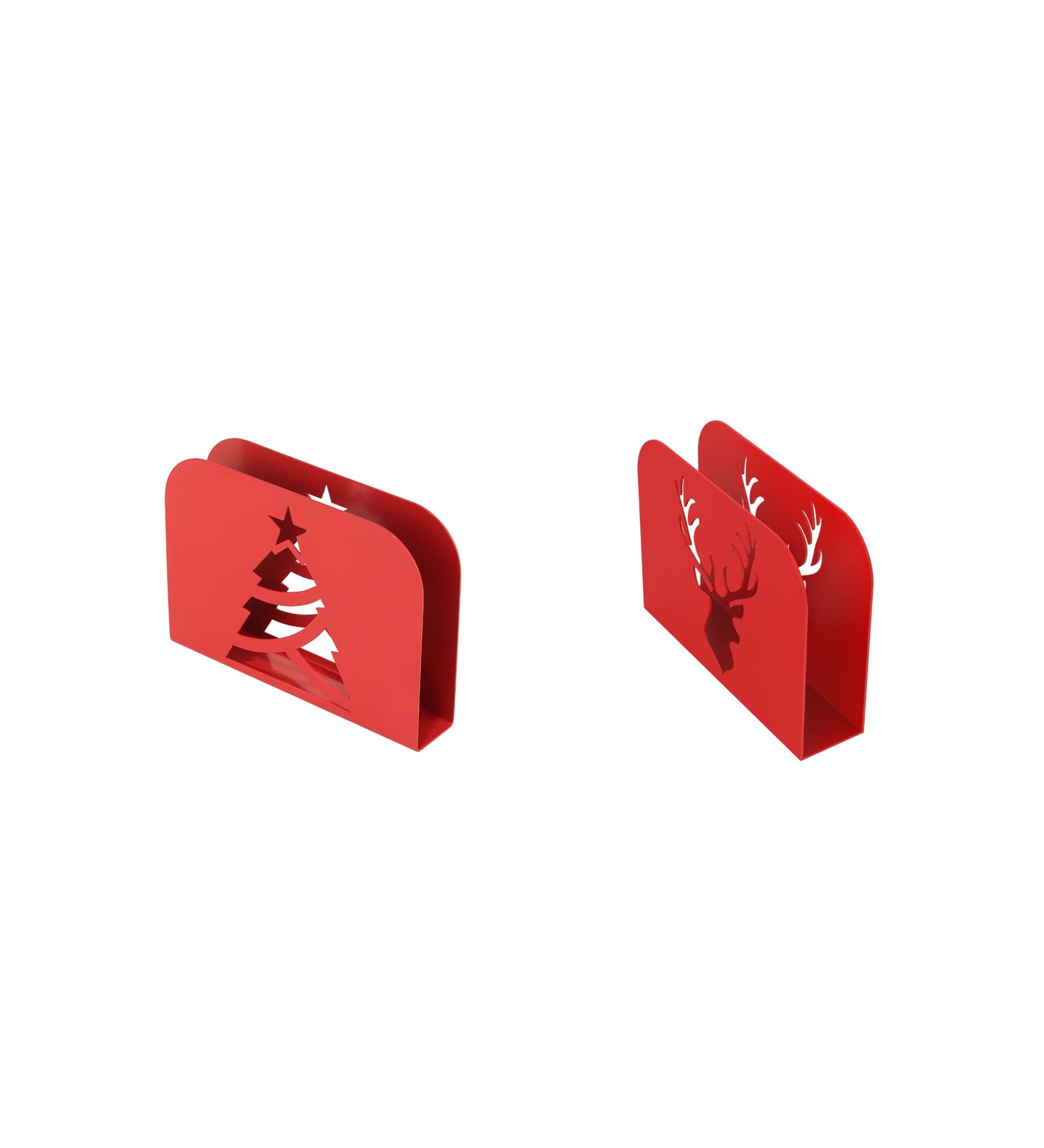 Christmas Napking Holder Red Set of 2  Red