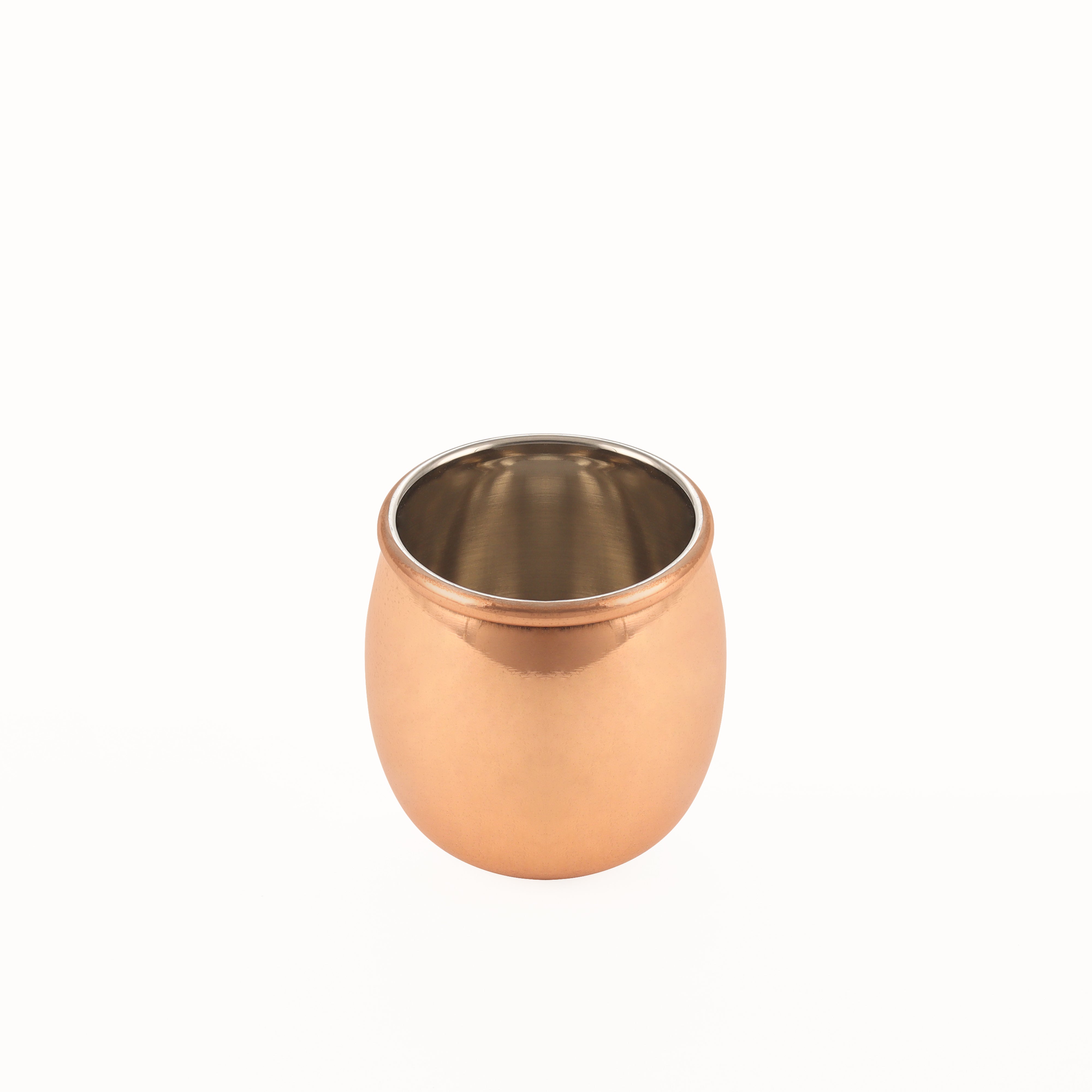 Shiny Copper Shot Round Mug Cup Set of 4 with Brass Handle