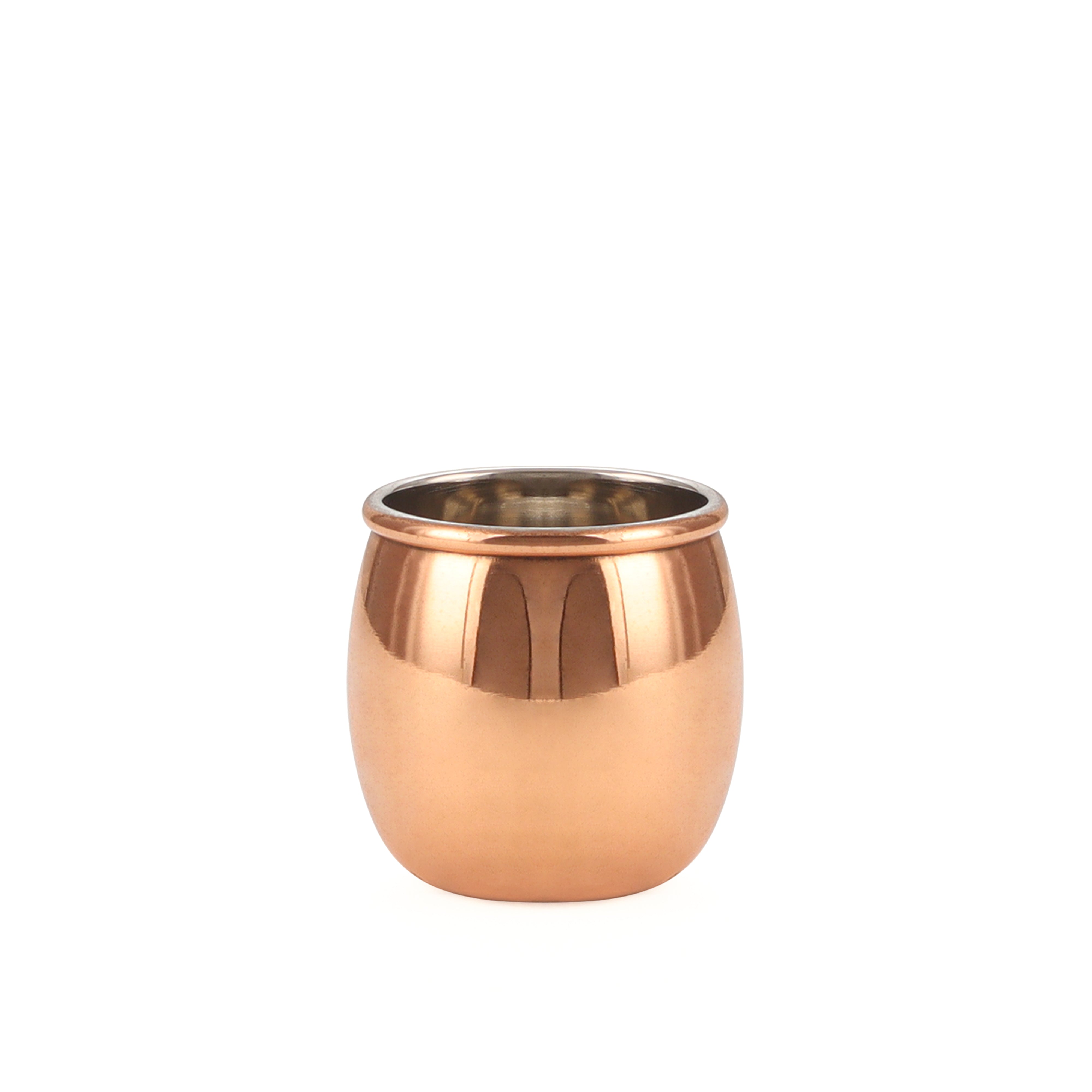 Shiny Copper Shot Round Mug Cup Set of 4 with Brass Handle