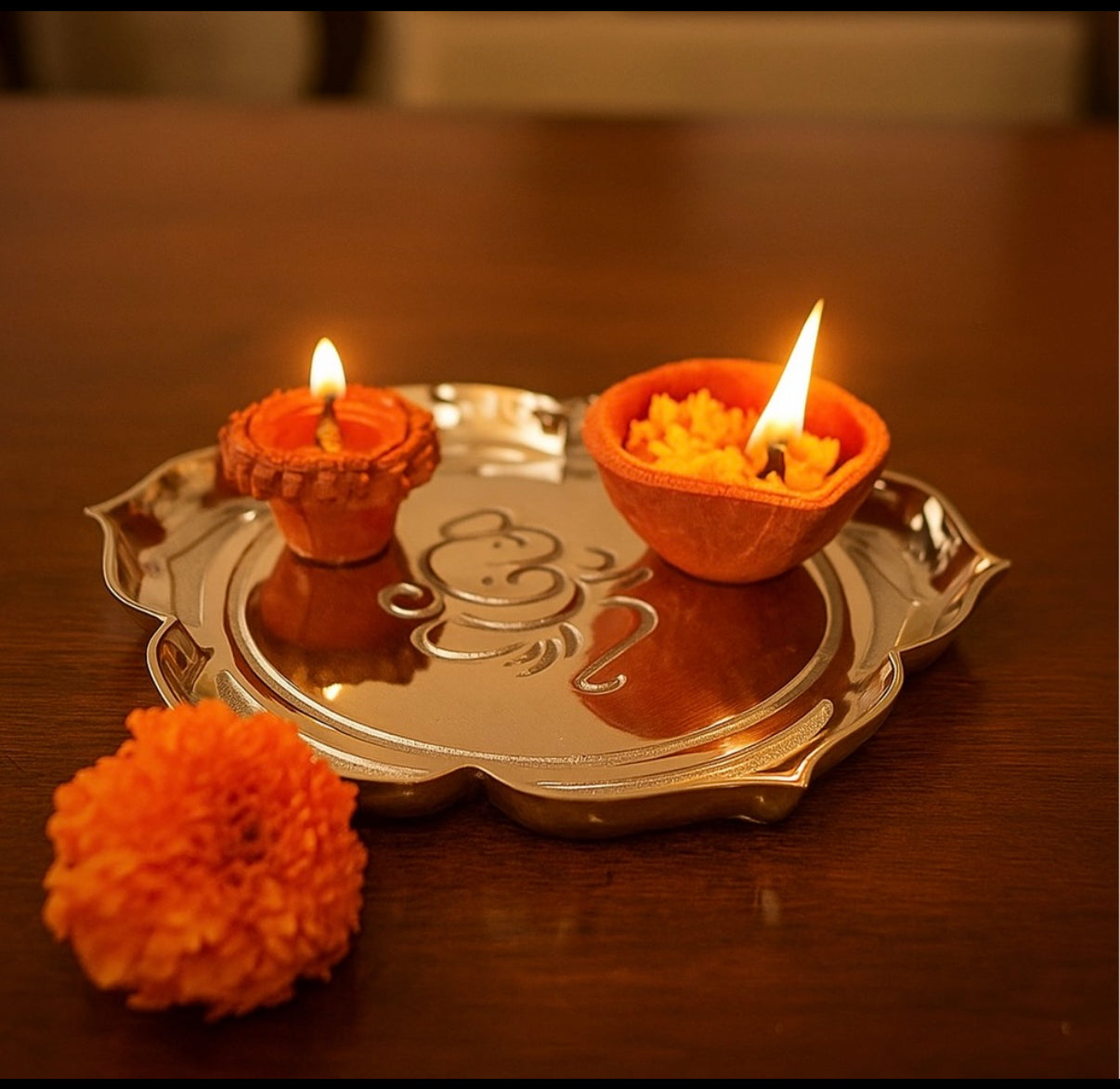 Ganesh Ji Urli in Gold Finish – Floating Bowl