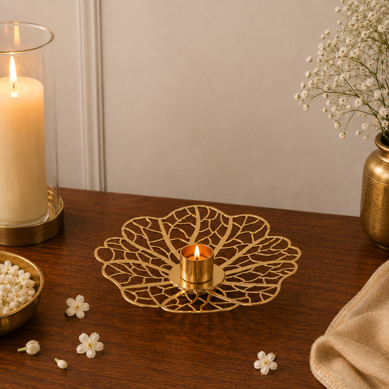 Elegant Flower Candle Holder