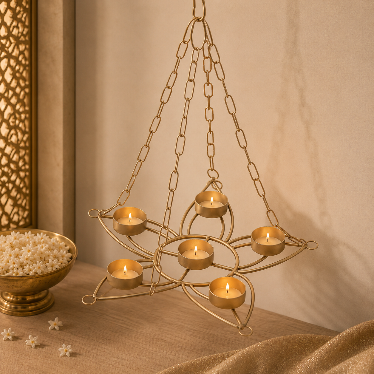 Hanging Lotus Votive Holder