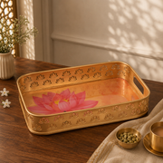Rectangular Serving Tray with Lotus