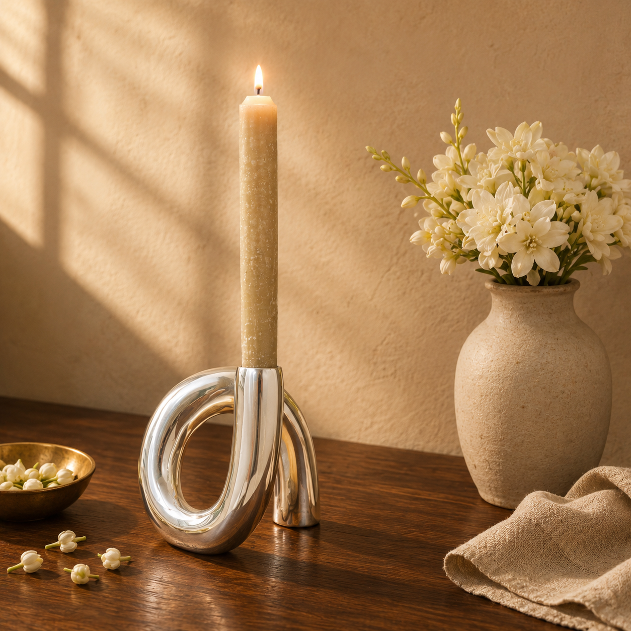 Aluminium Elemental Candle Stand
