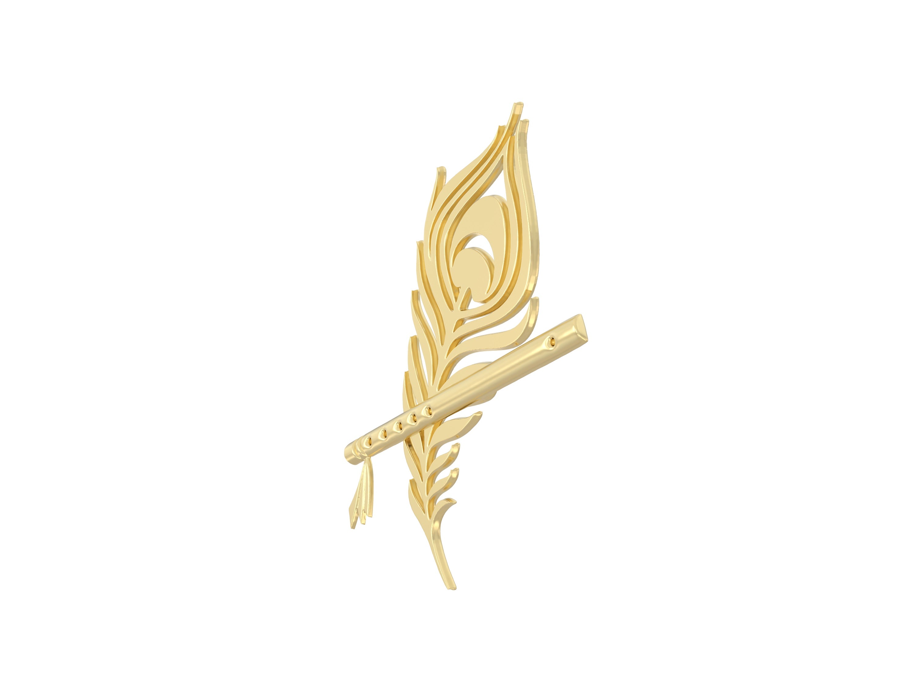 Krishna Ji Flute with Peacock Design - Handcrafted Decorative Piece for Home Decor - Perfect for Spiritual Gifts and Festive Celebrations