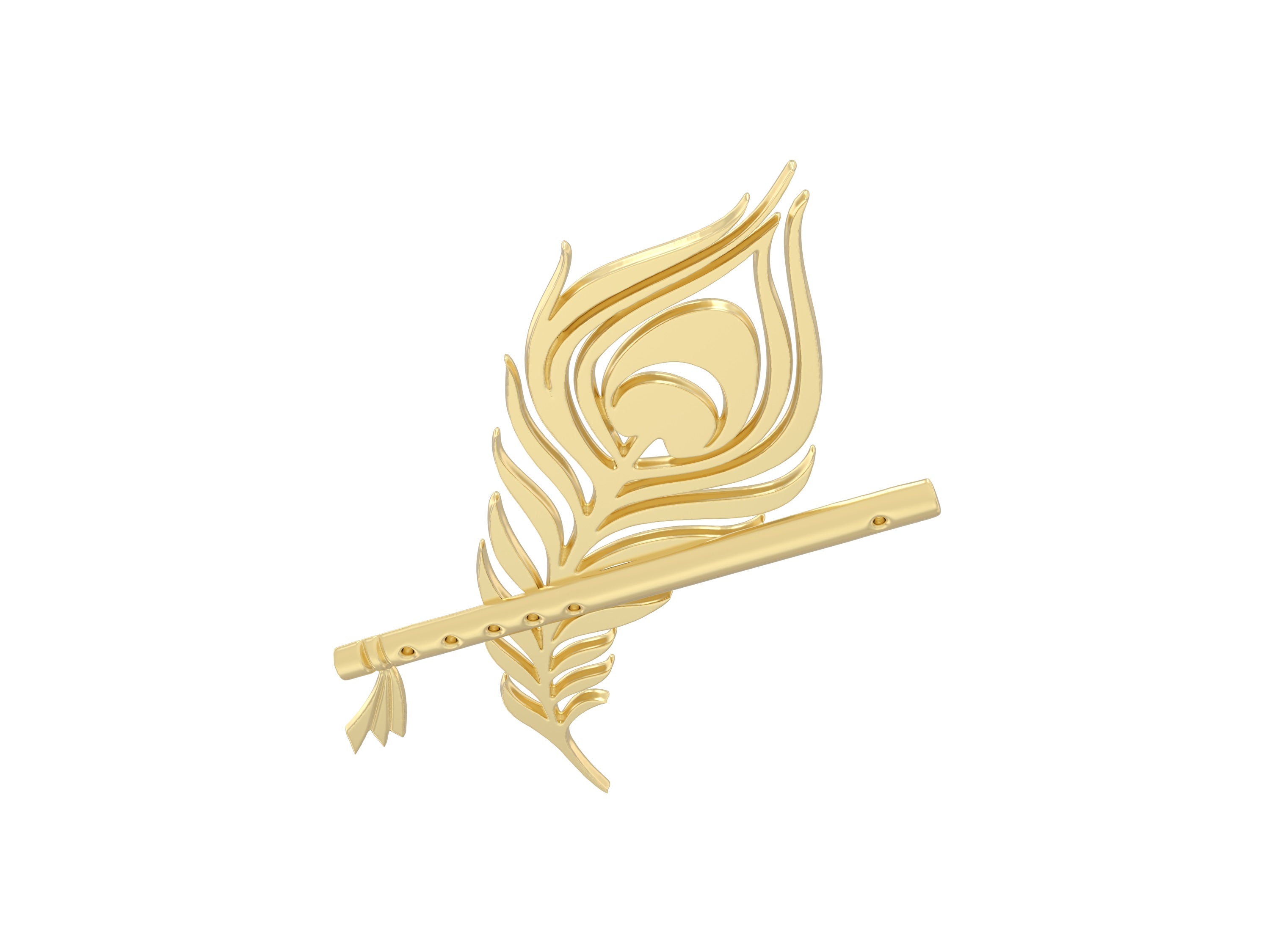 Krishna Ji Flute with Peacock Design - Handcrafted Decorative Piece for Home Decor - Perfect for Spiritual Gifts and Festive Celebrations
