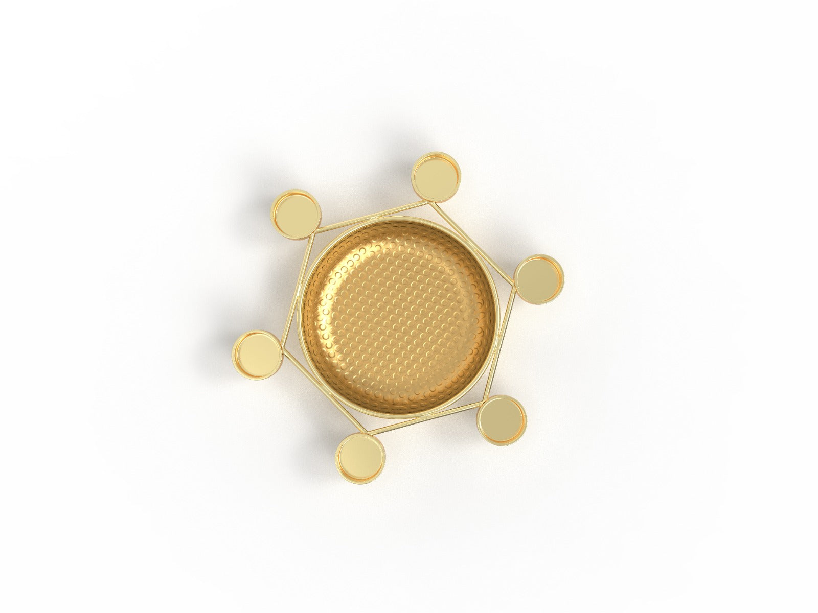 Hexagon Radiant Urli with Candle Holders – Designer Floating Bowl