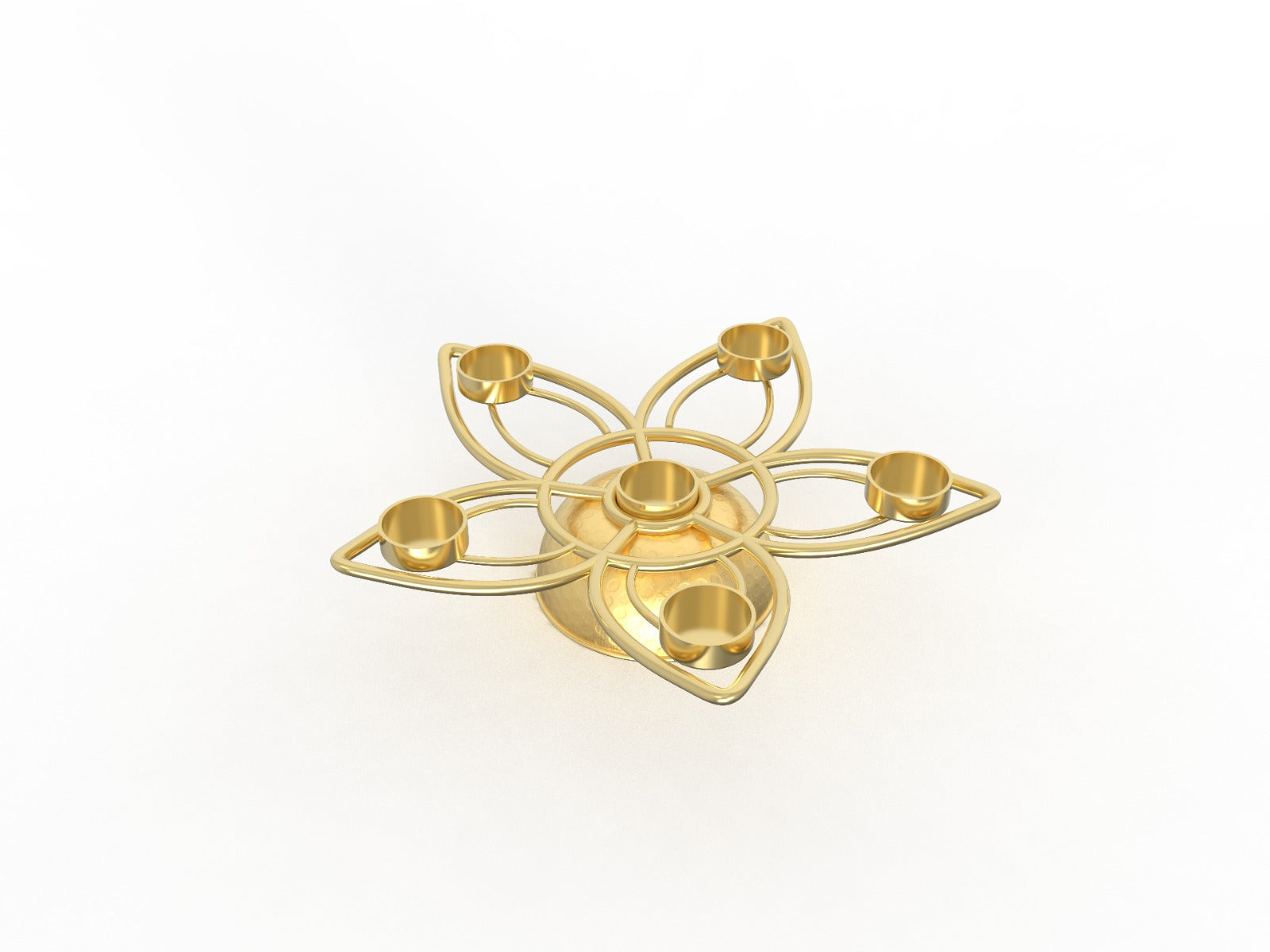 Lotus 6 in 1 Candle & Tealight Stand in Brass Tone