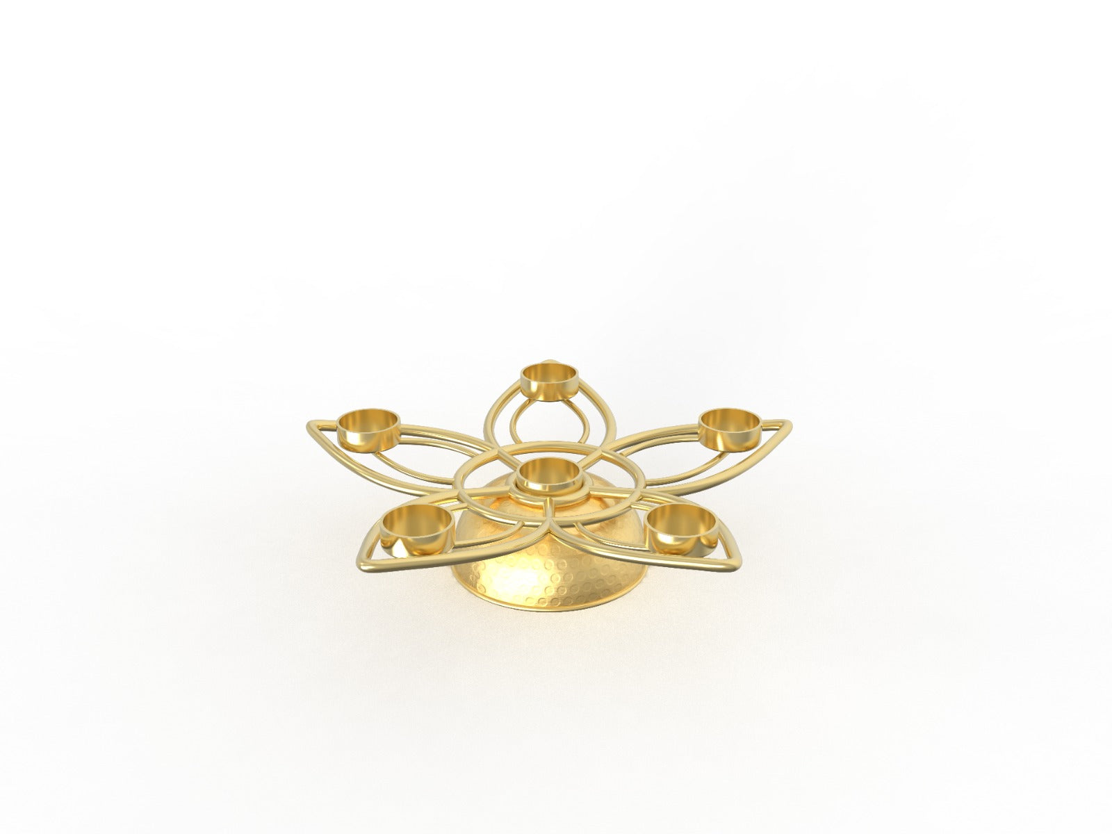 Lotus 6 in 1 Candle & Tealight Stand in Brass Tone