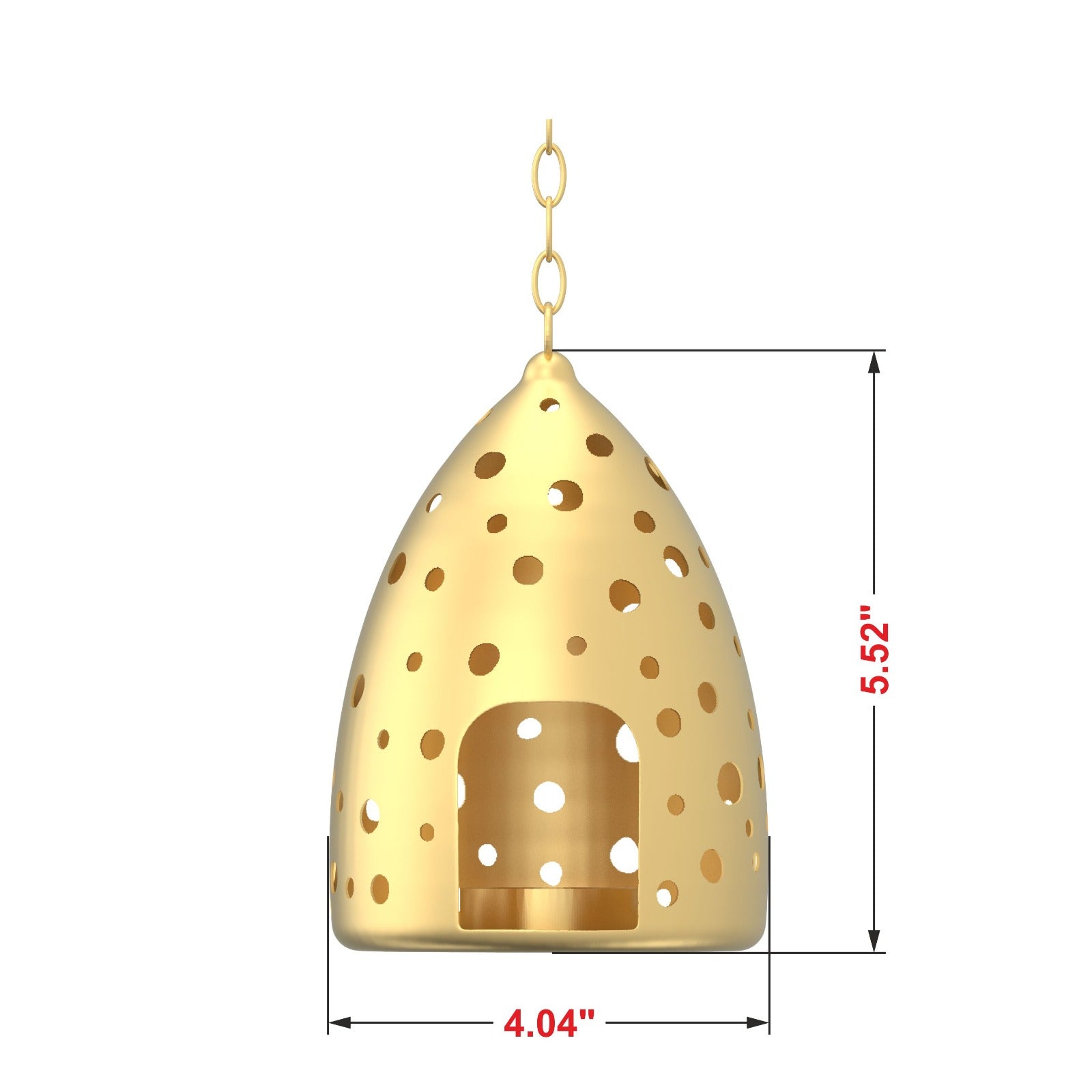 Hanging Enclosed Cave Votive Holder - Elegant Metal Lantern for Home Decor - Perfect for Candles and Tea Lights - Handcrafted Design for Cozy Ambiance