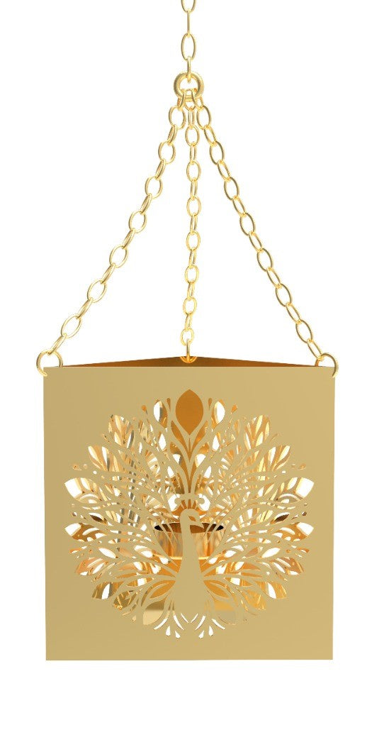 Iron Hanging Votive Tree of Life with Brass Tone – Beautiful Metal Candle Holder with Adjustable Hangers | Unique Home Décor Accent for Meditation, Spiritual Spaces, and Centerpieces