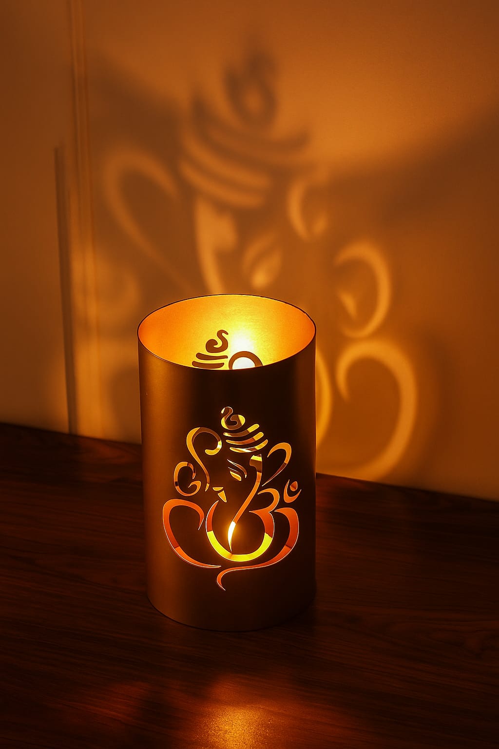 Ganesh Ji Candle Holder Gold Finish
