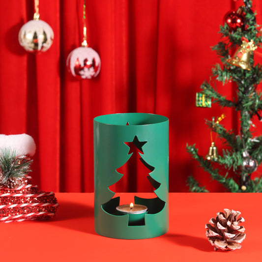 Christmas Candle Stand Tree Design S/2 (Red & Green 1 each)